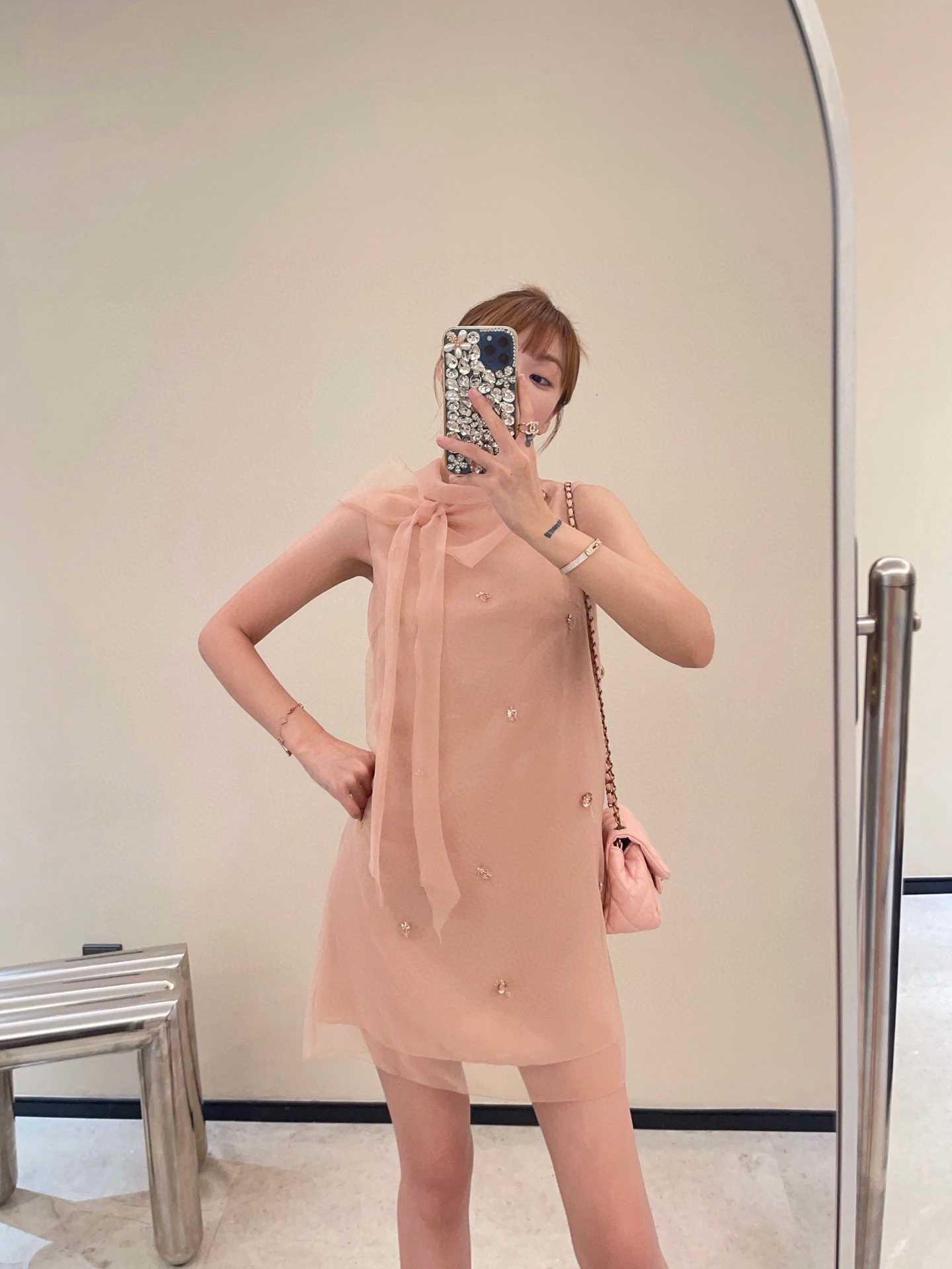 Miu 26ss ribbon bow dress