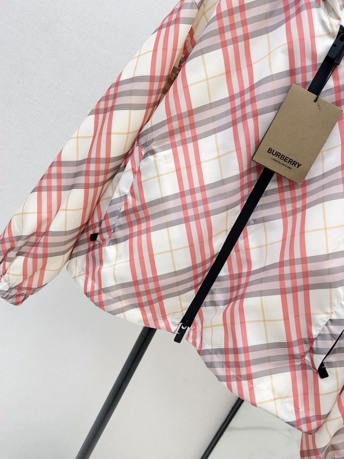 Burb 26ss check hooded jacket