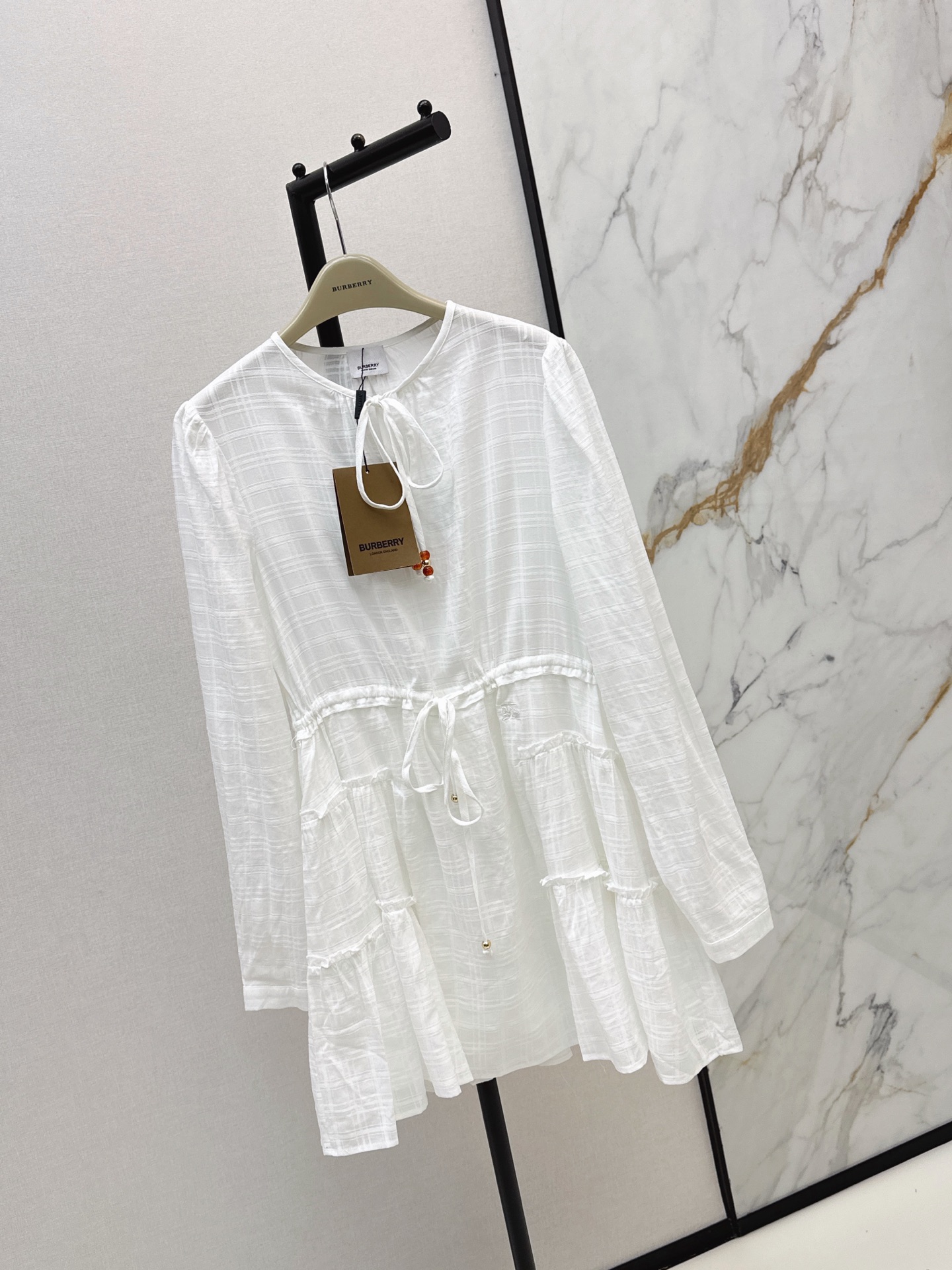Bur 26ss check drawstring dress
