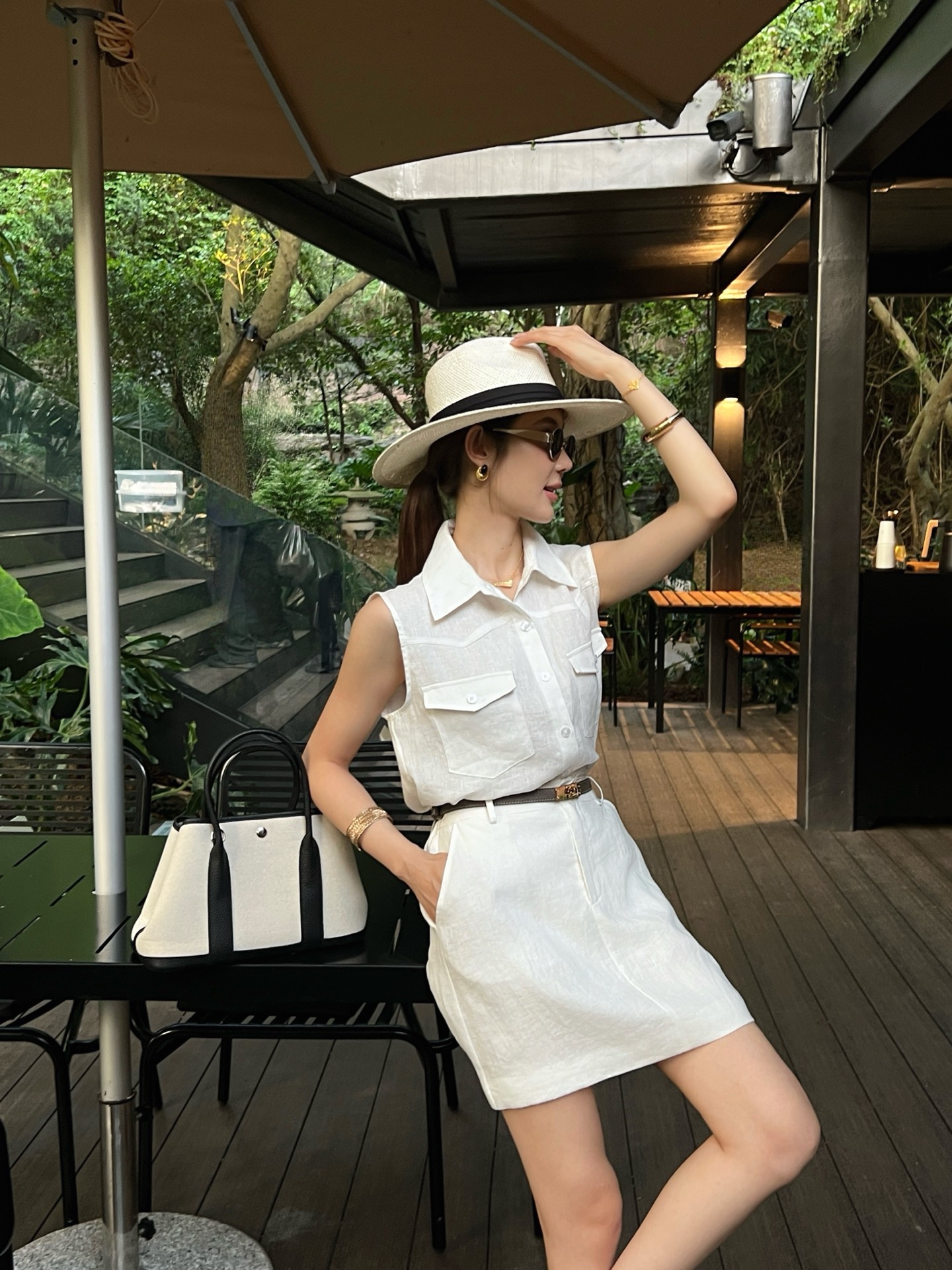 Her 26ss belted skirt