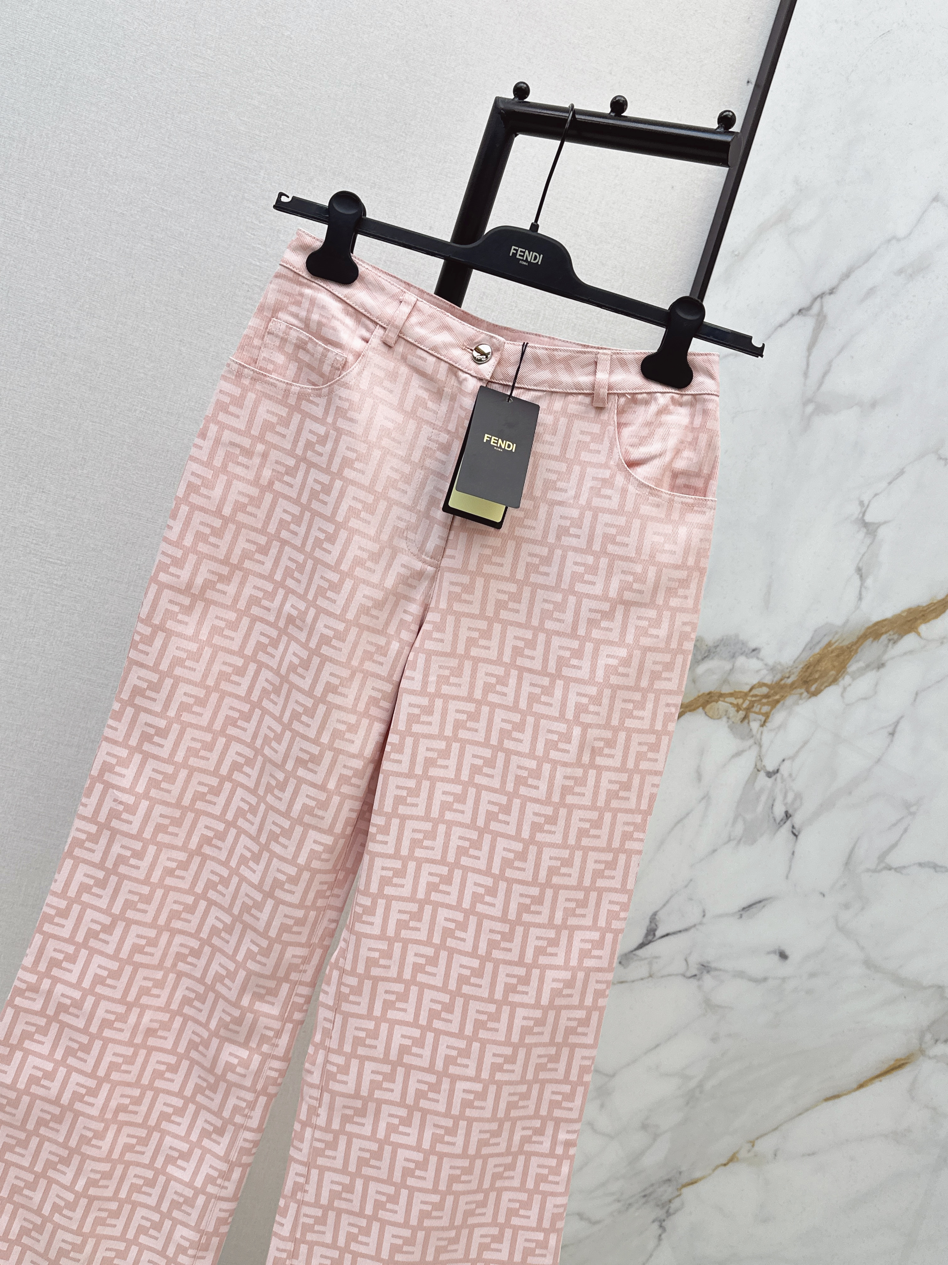 Fend 26ss jacquard denim pants