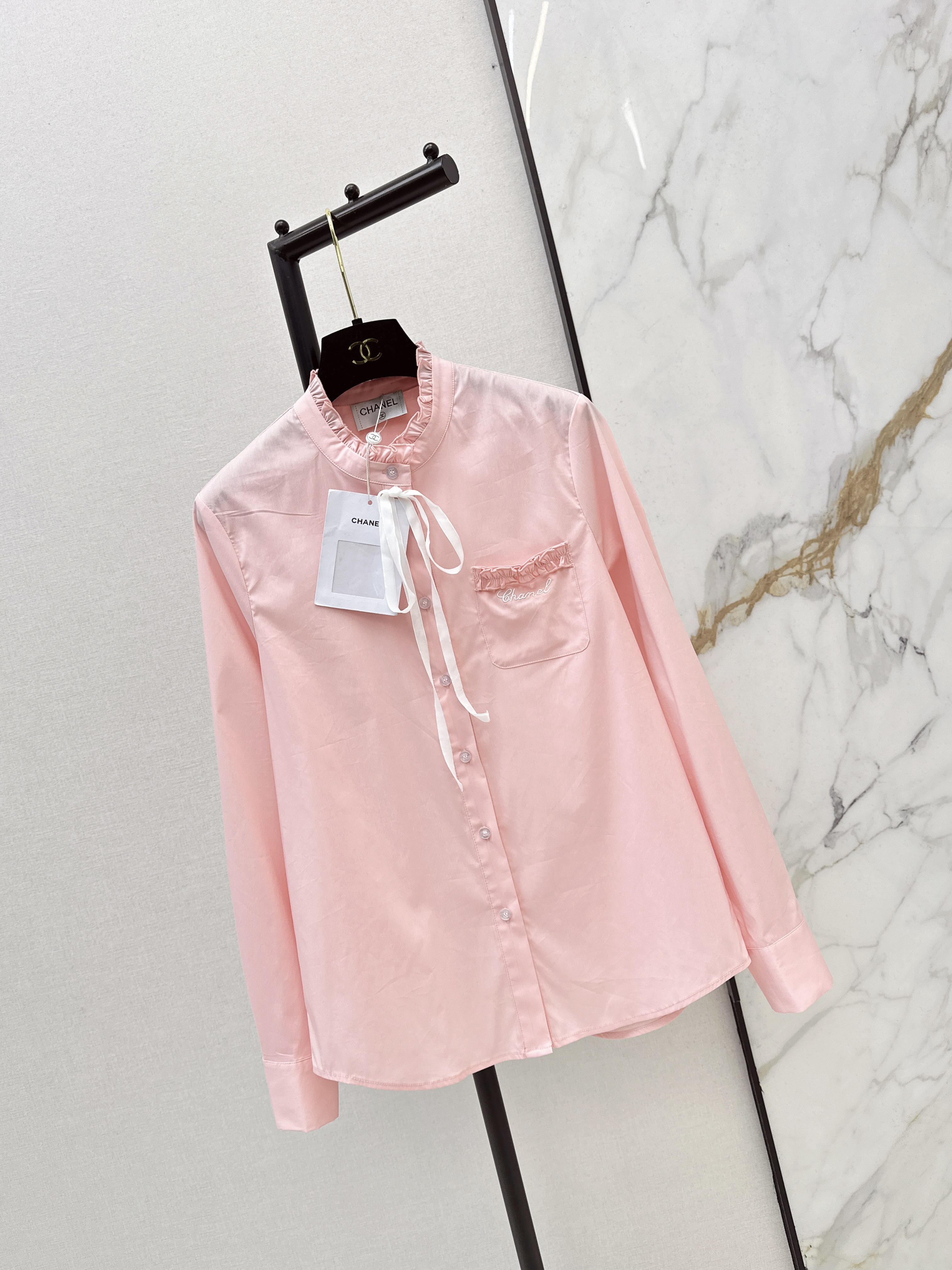 Chan 26ss ribbon shirts