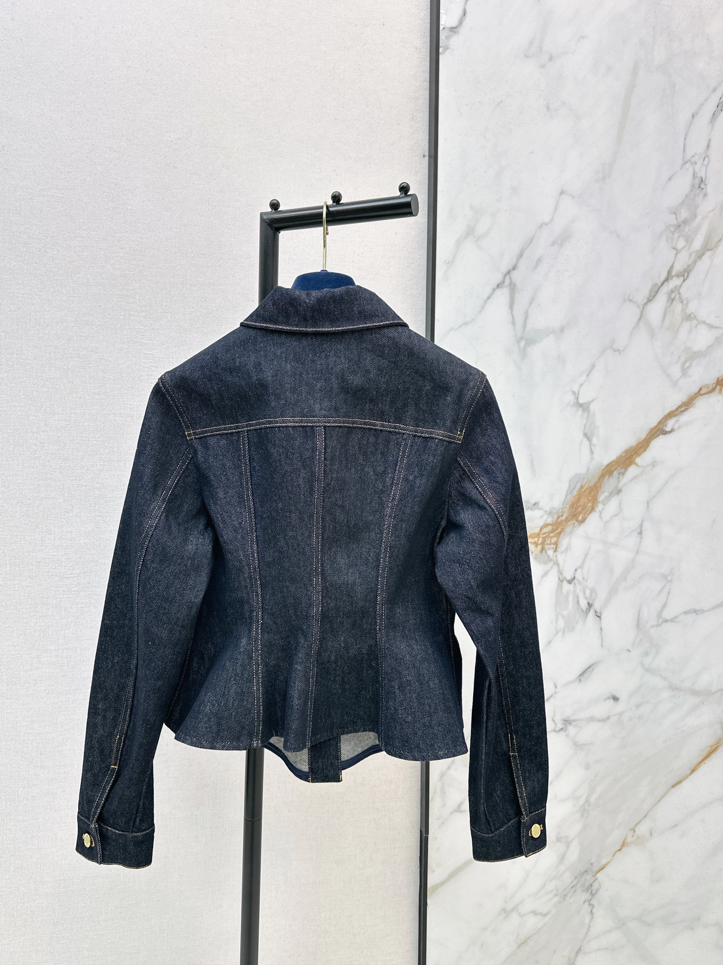 Louis 26ss cinched-waist denim jacket