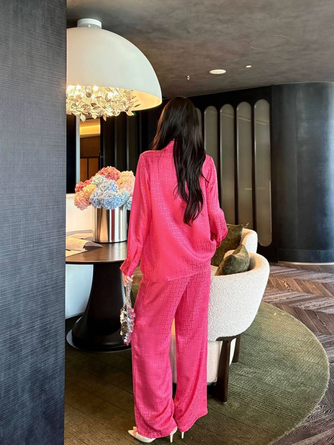 Her 26ss jacquard silk shirt