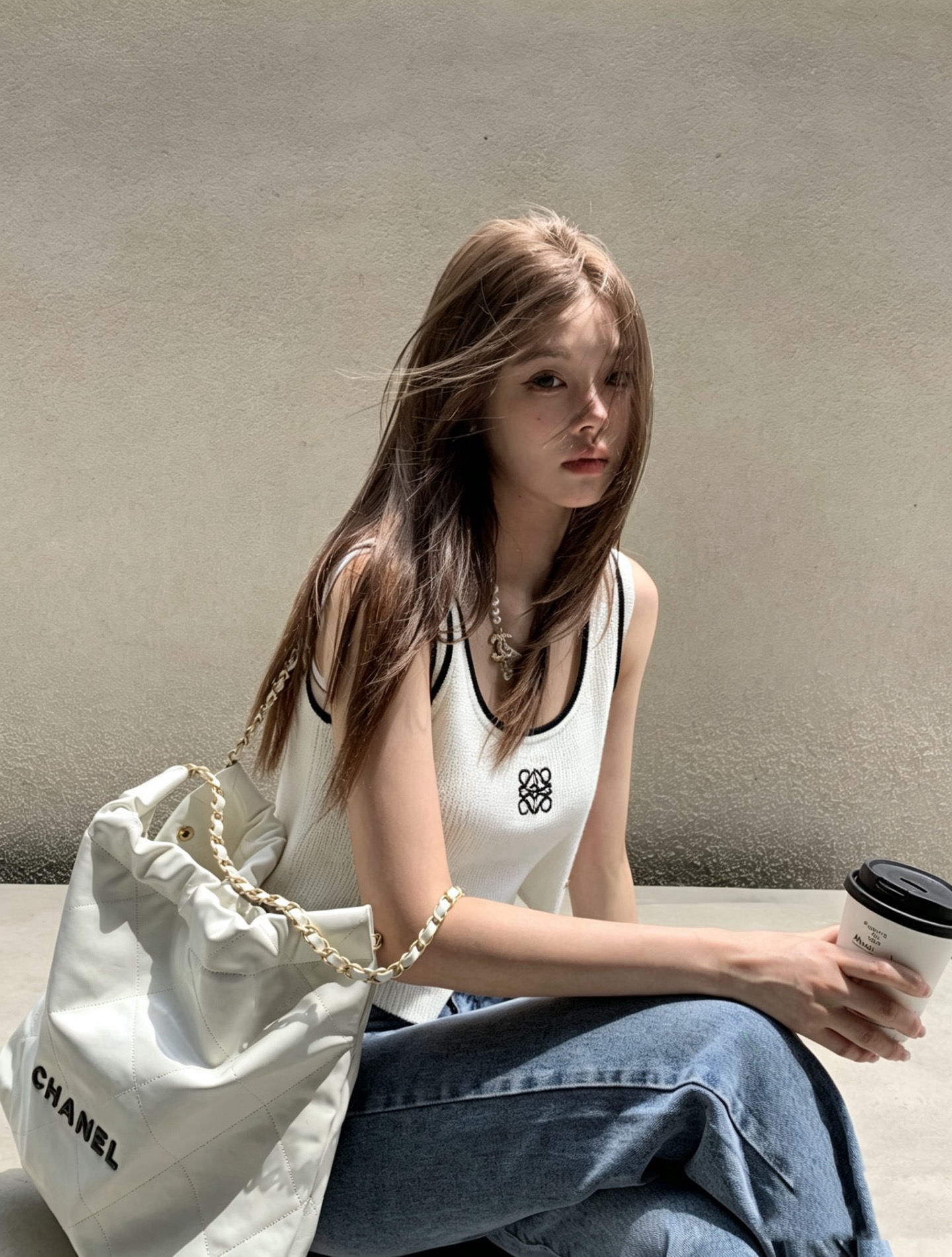 Loe 26ss knit vest