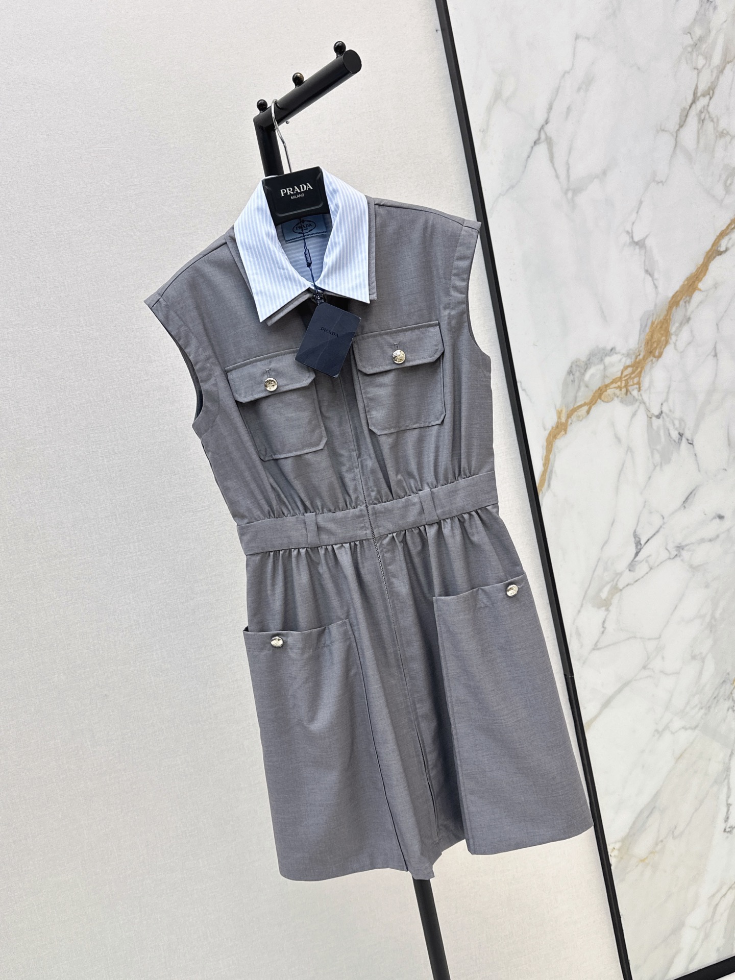 Pra 26ss  sleeveless belted dress