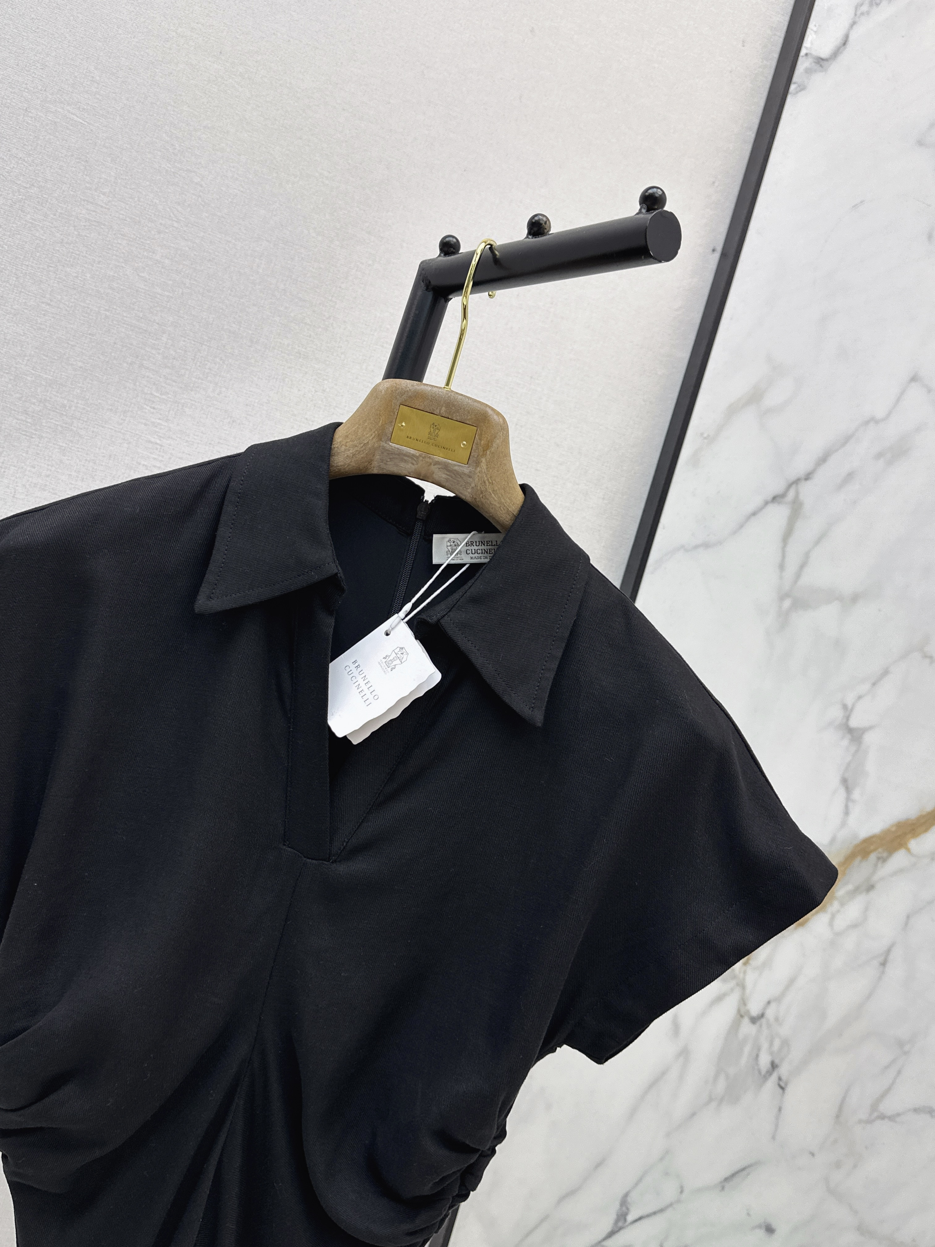 Brun 26ss ruched waist dress