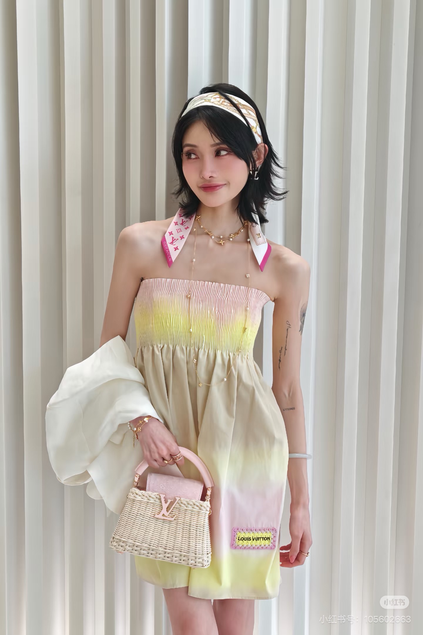 Loui 26ss 2in1 gradient skirt & tube dress