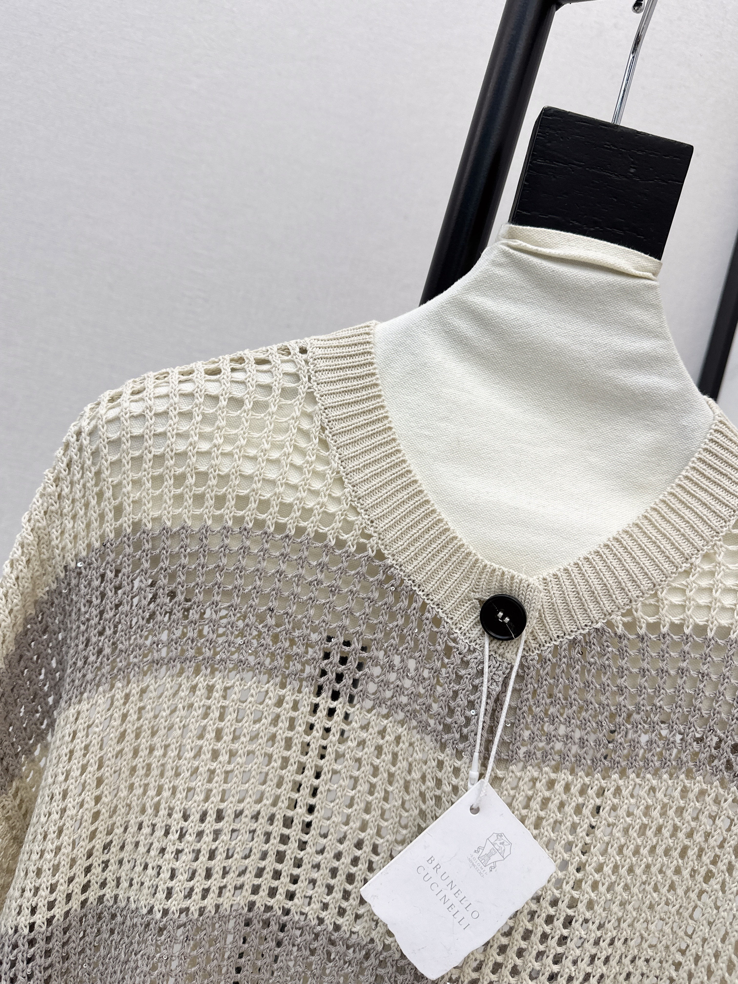 Brun 26ss hollow cardigan