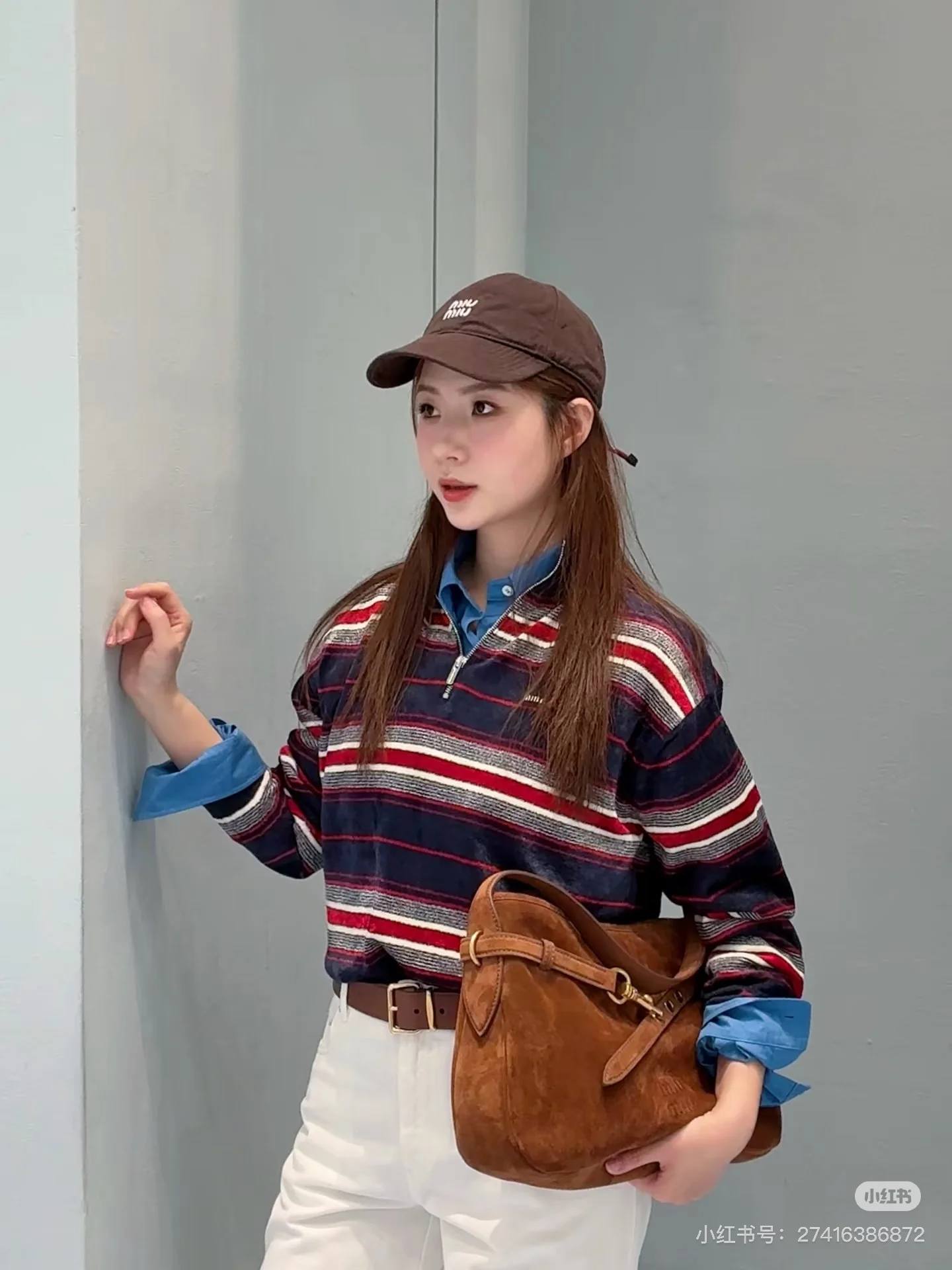 Miu 26ss stripe knitted sweater