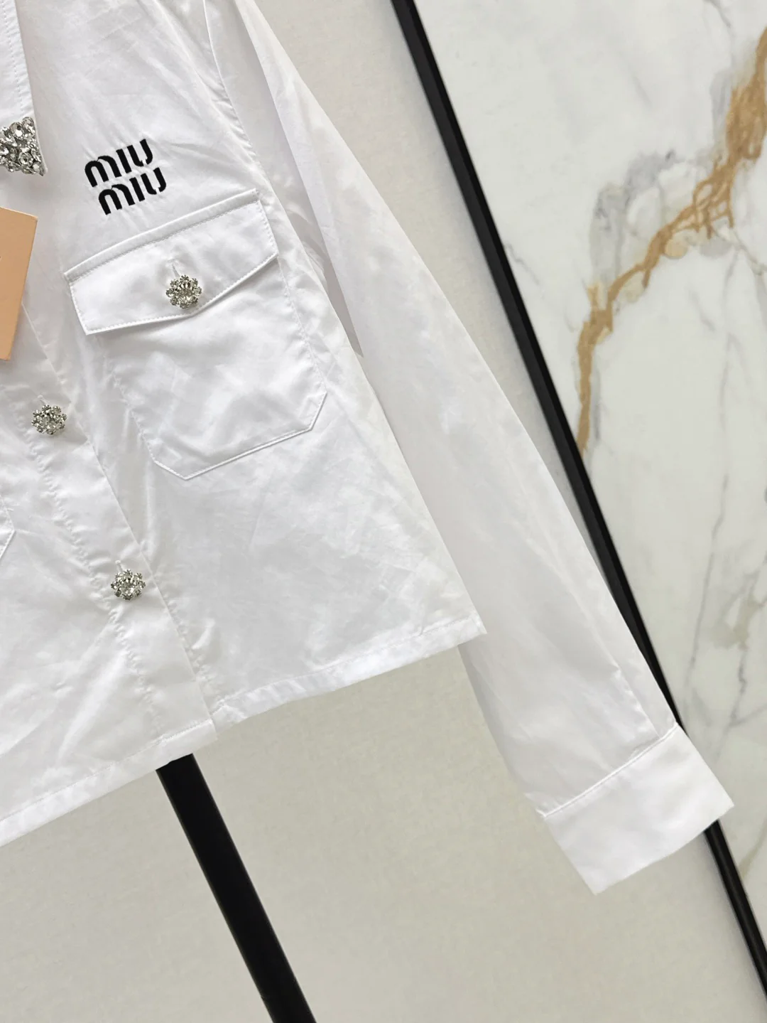 Miu 26ss rhinestones shirts