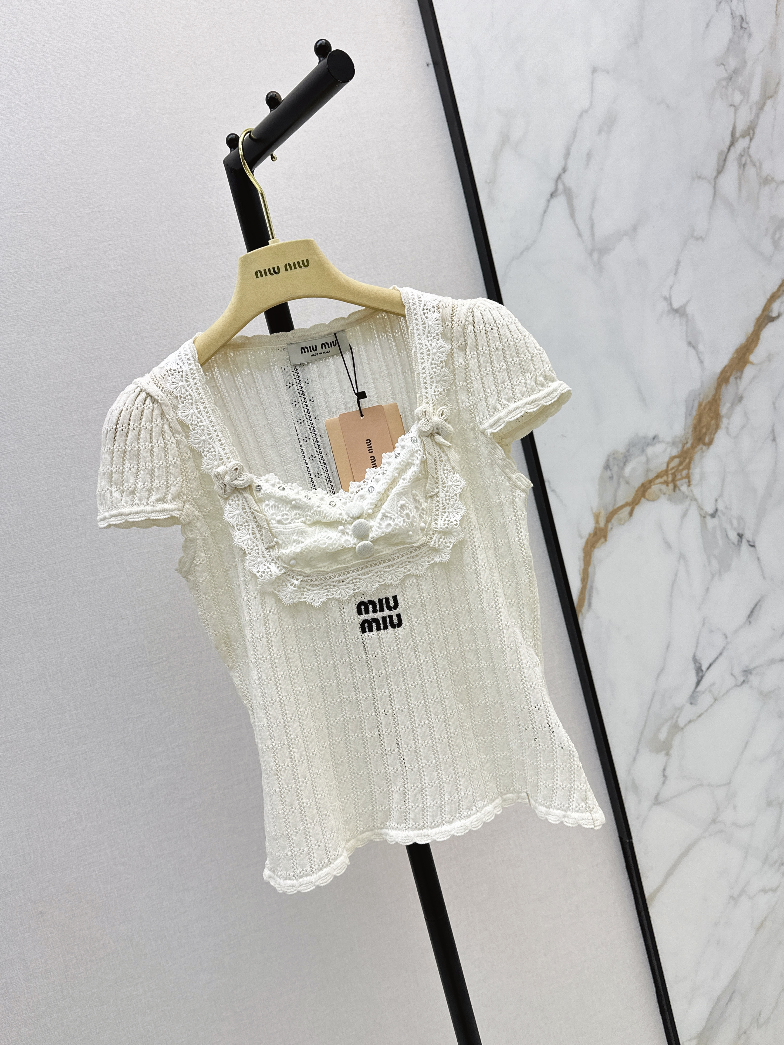 Miu 26SS Lace Knit Top