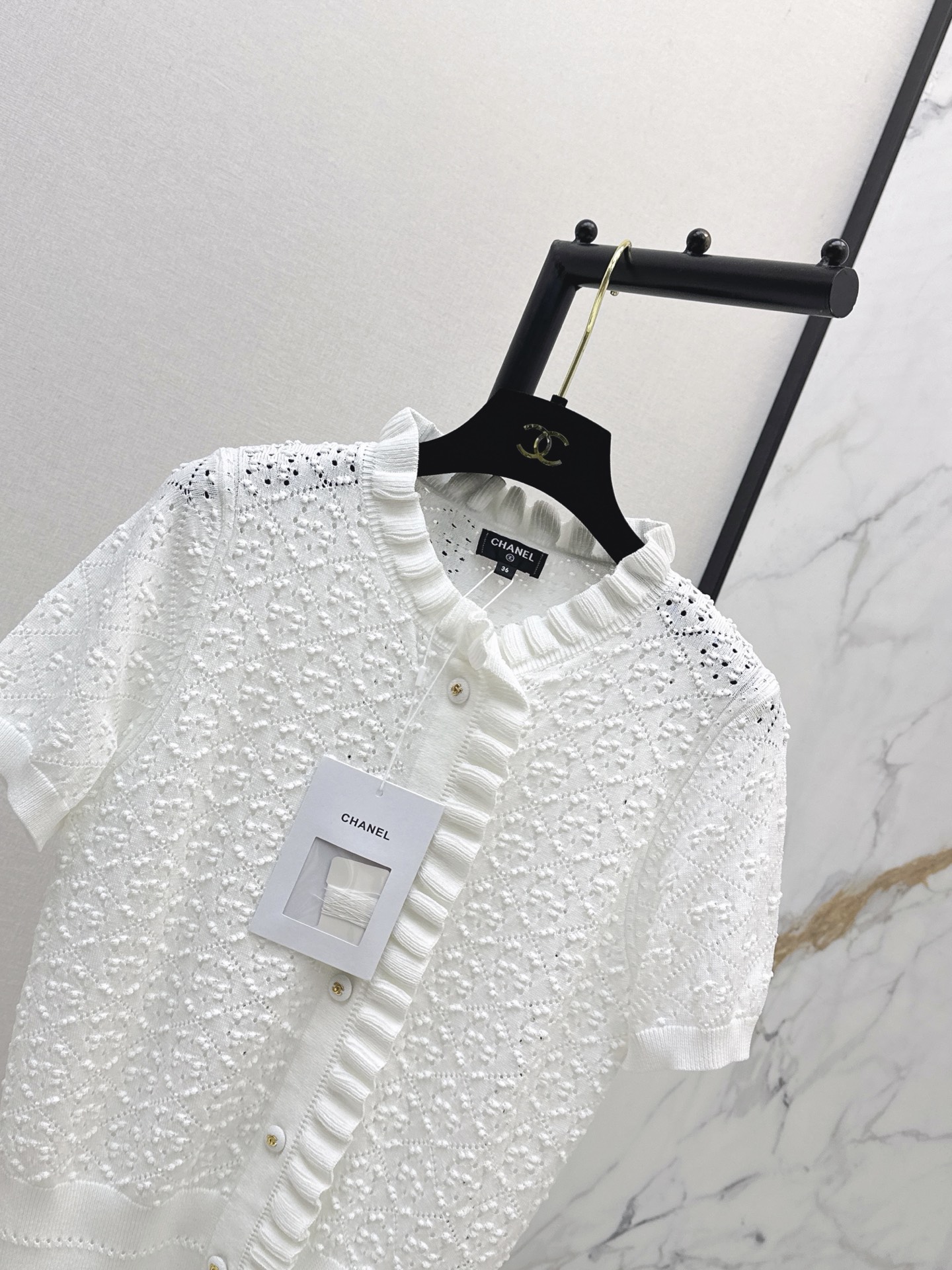 Chan 26ss ruffle knitwear
