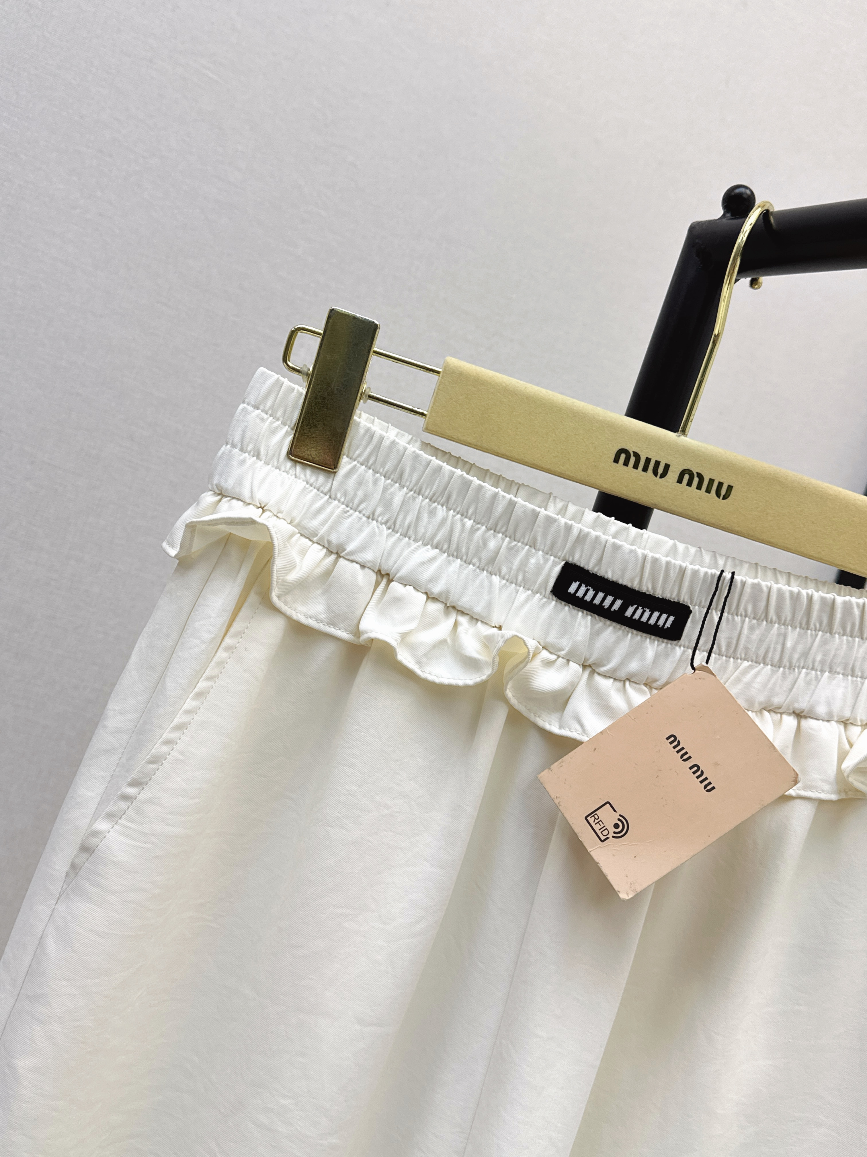 Miu 26SS Elastic-Waist Wide-Leg Pants