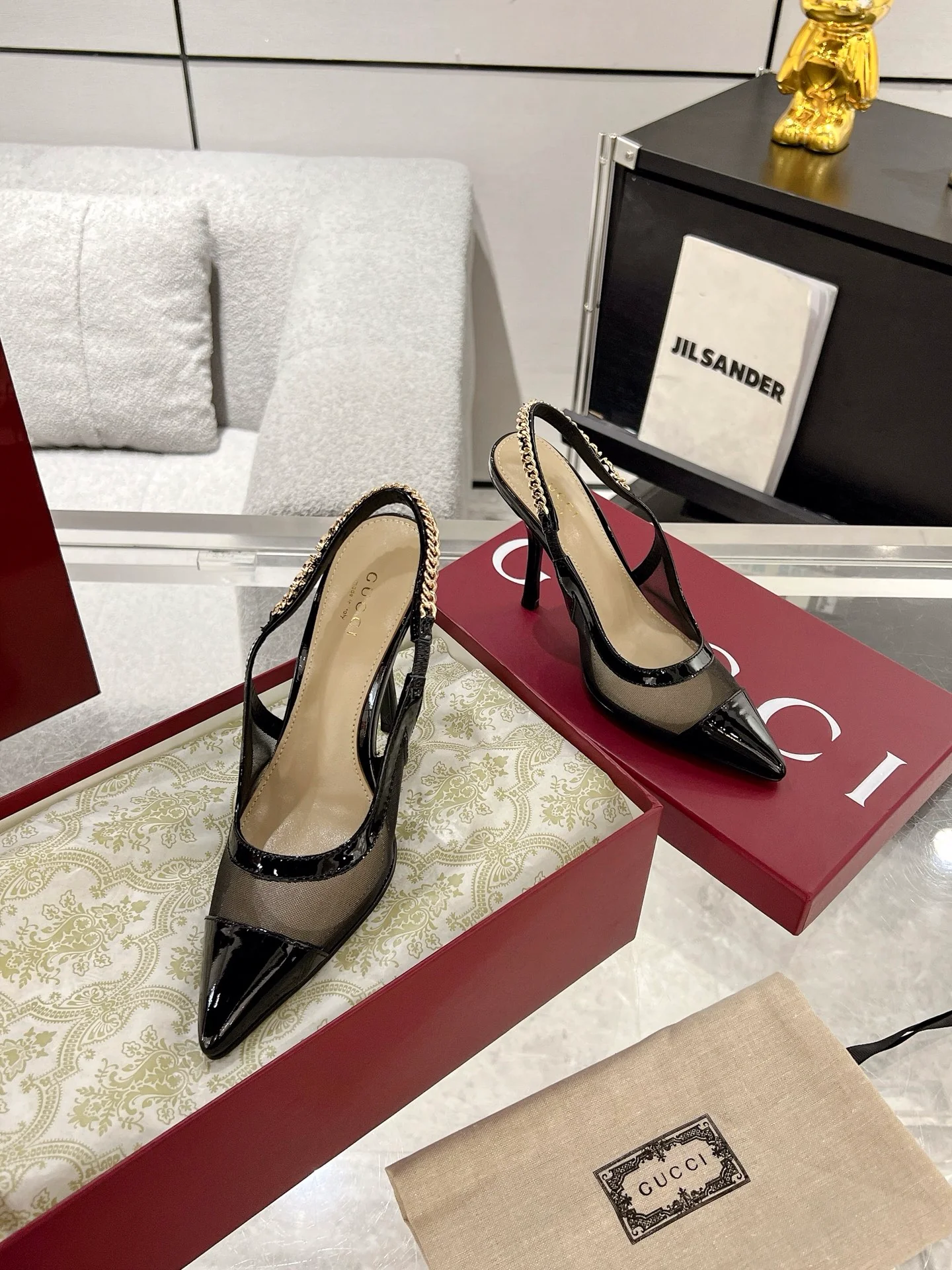 Gucc 25fw slingback heels