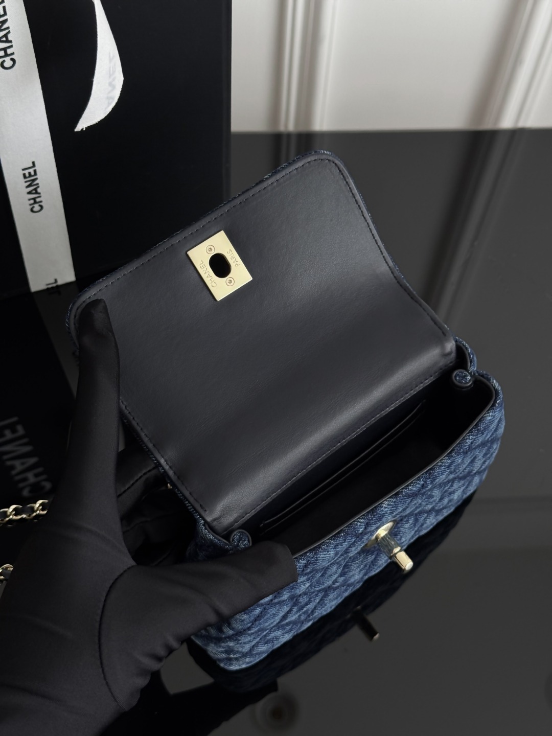 Chan 26P denim mini coco handle