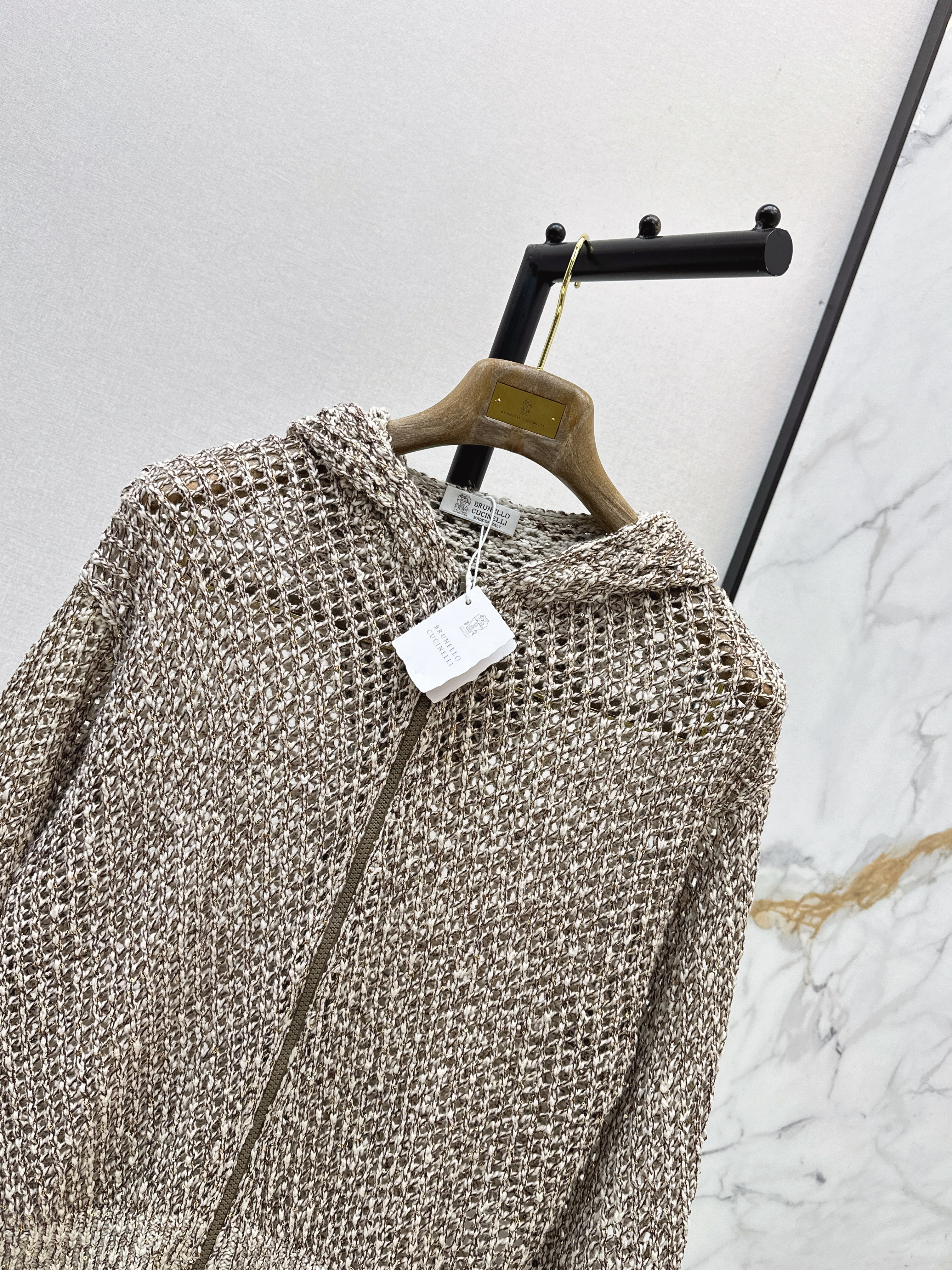 Brun 26ss hooded knit jacket
