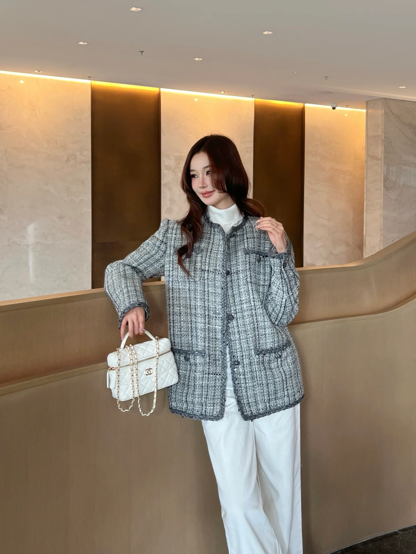 Chan 26ss woven tweed jacket