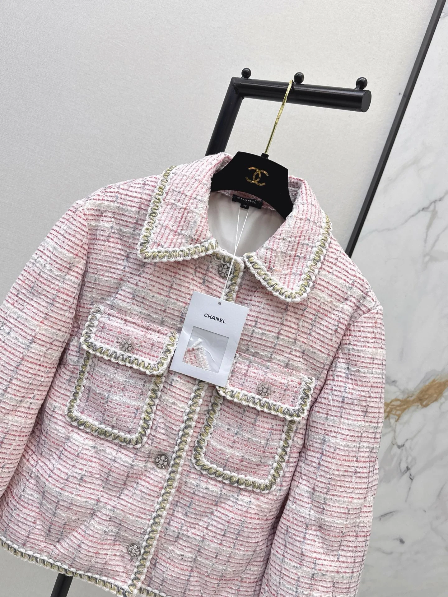 Chan 26ss tweed down jacket