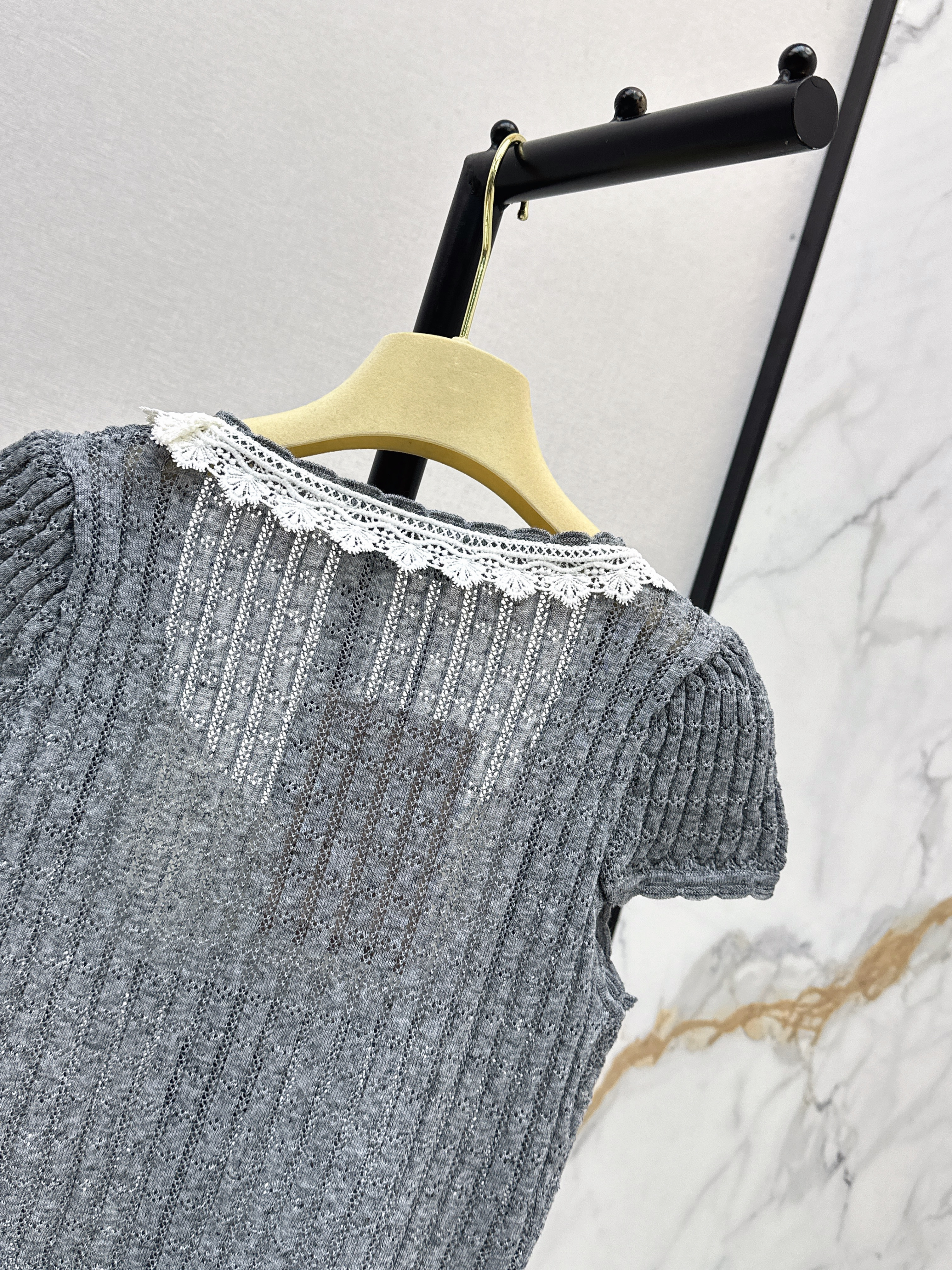 Miu 26SS Lace Knit Top