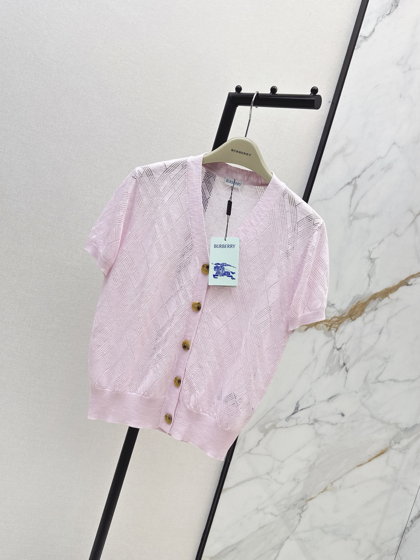 Bur 26ss check jacquard knitwear
