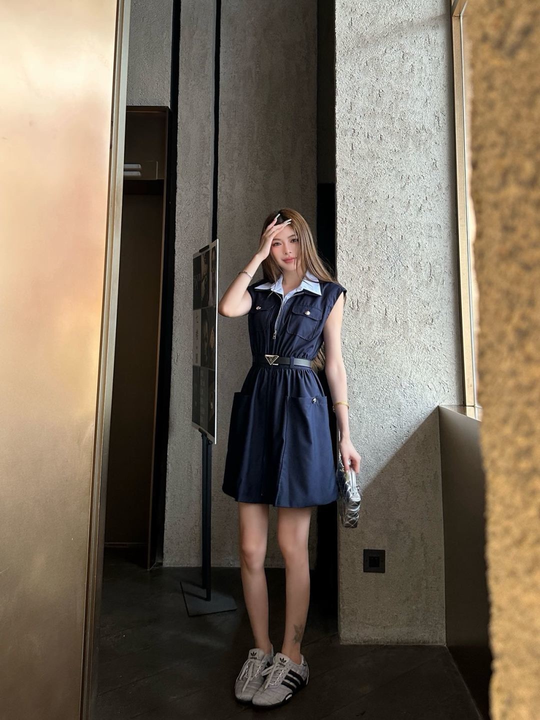 Pra 26ss  sleeveless belted dress