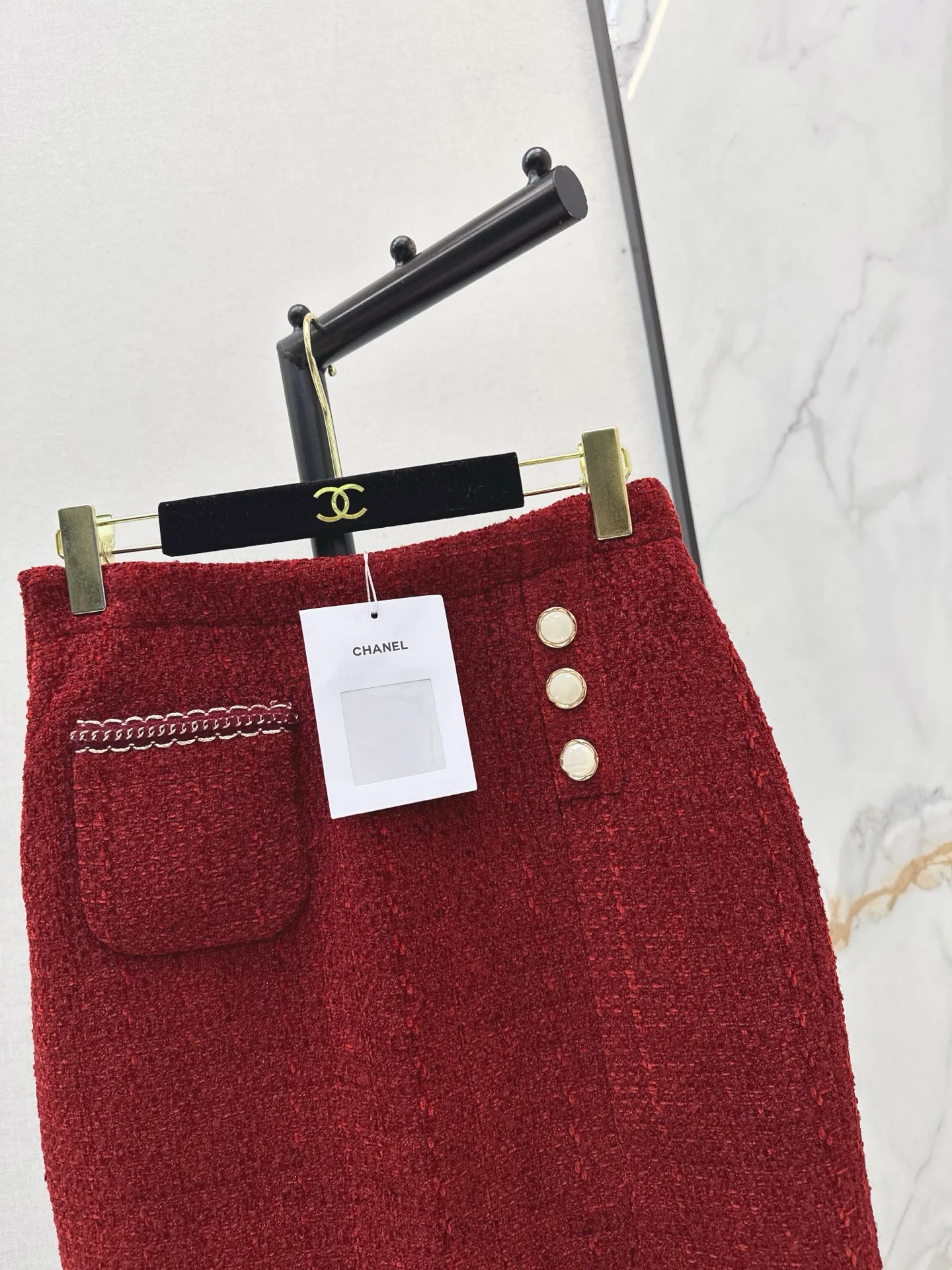 Chan 25fw woven A-line skirt