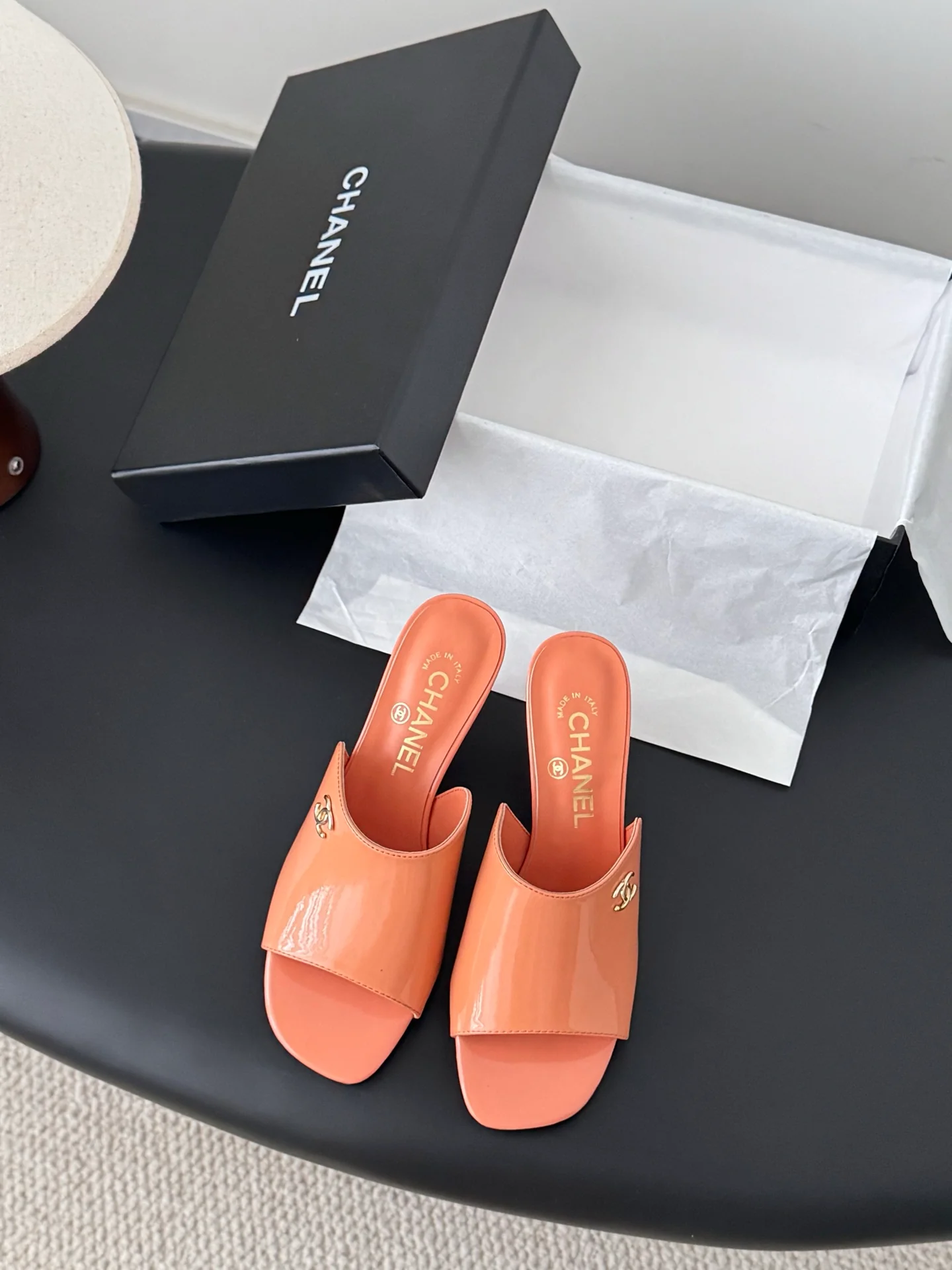 Chan 25fw kitten slides sandals