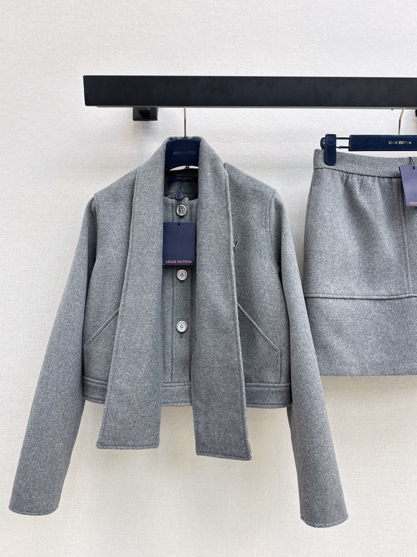 Louis 26ss woolen jacket skirt outfit sets