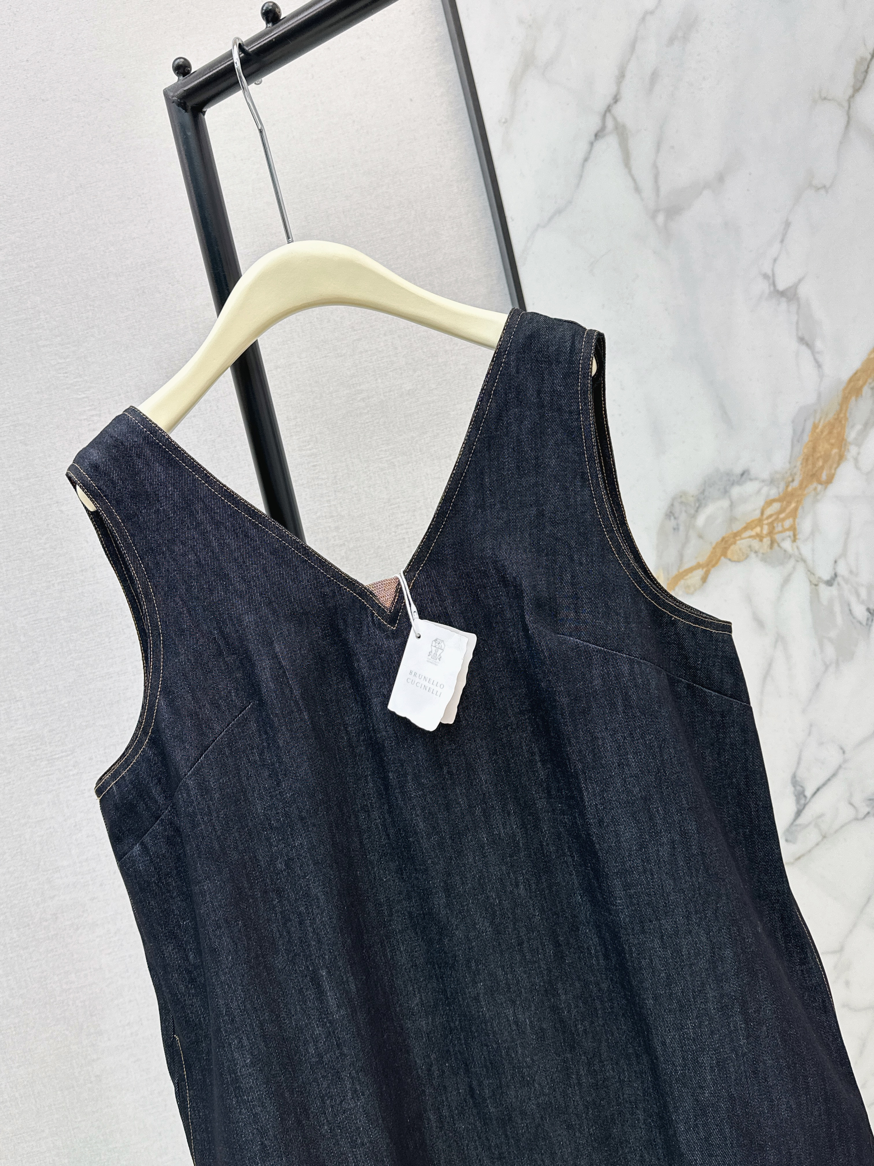 Brun 26ss denim vest dress