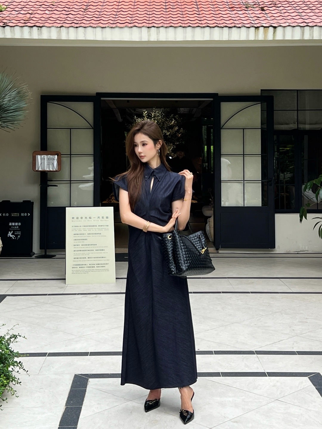 Brun 26ss denim folds dress