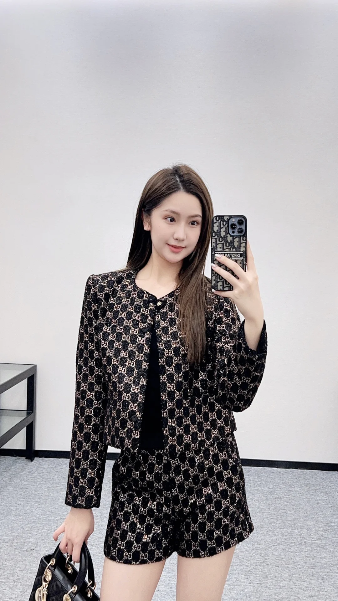 Gucc 26ss rhinestones blazer