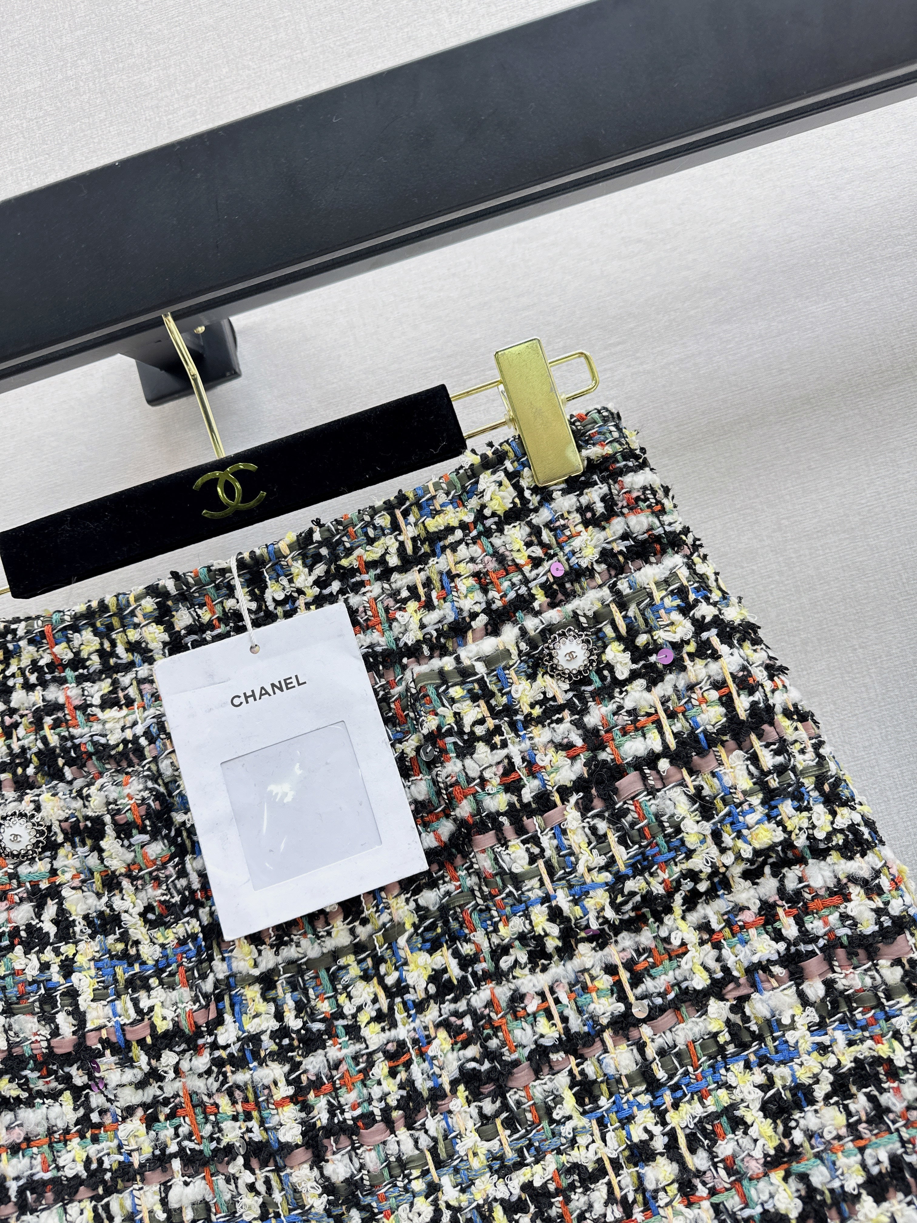 Chan 26ss woven tweed skirts