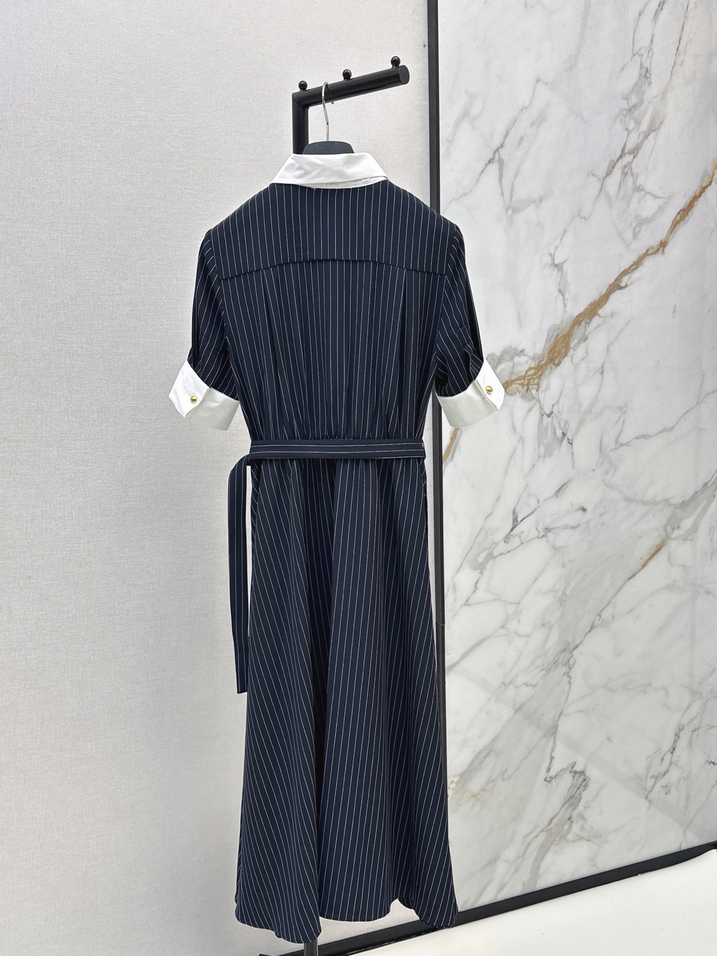 CD 26ss striped contract belted dress