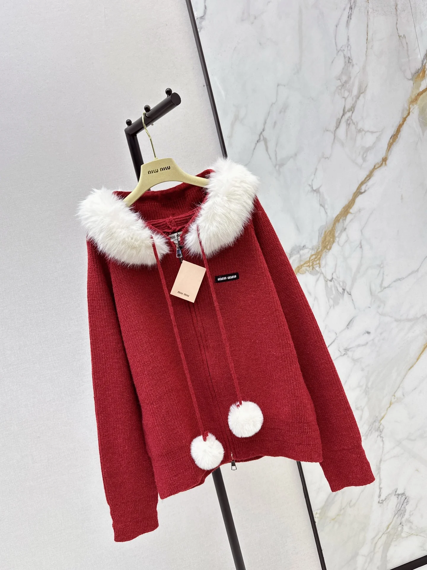Miu 26ss hooded cardigan
