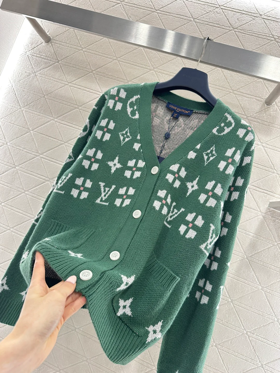 Louis 26ss jacquard knit cardigan