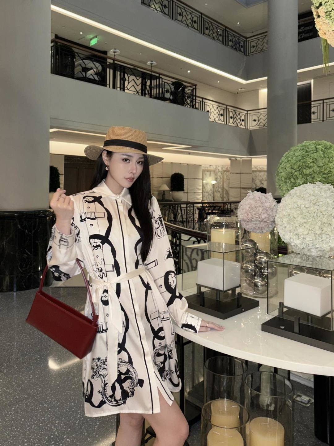 Her 26ss print silk dress