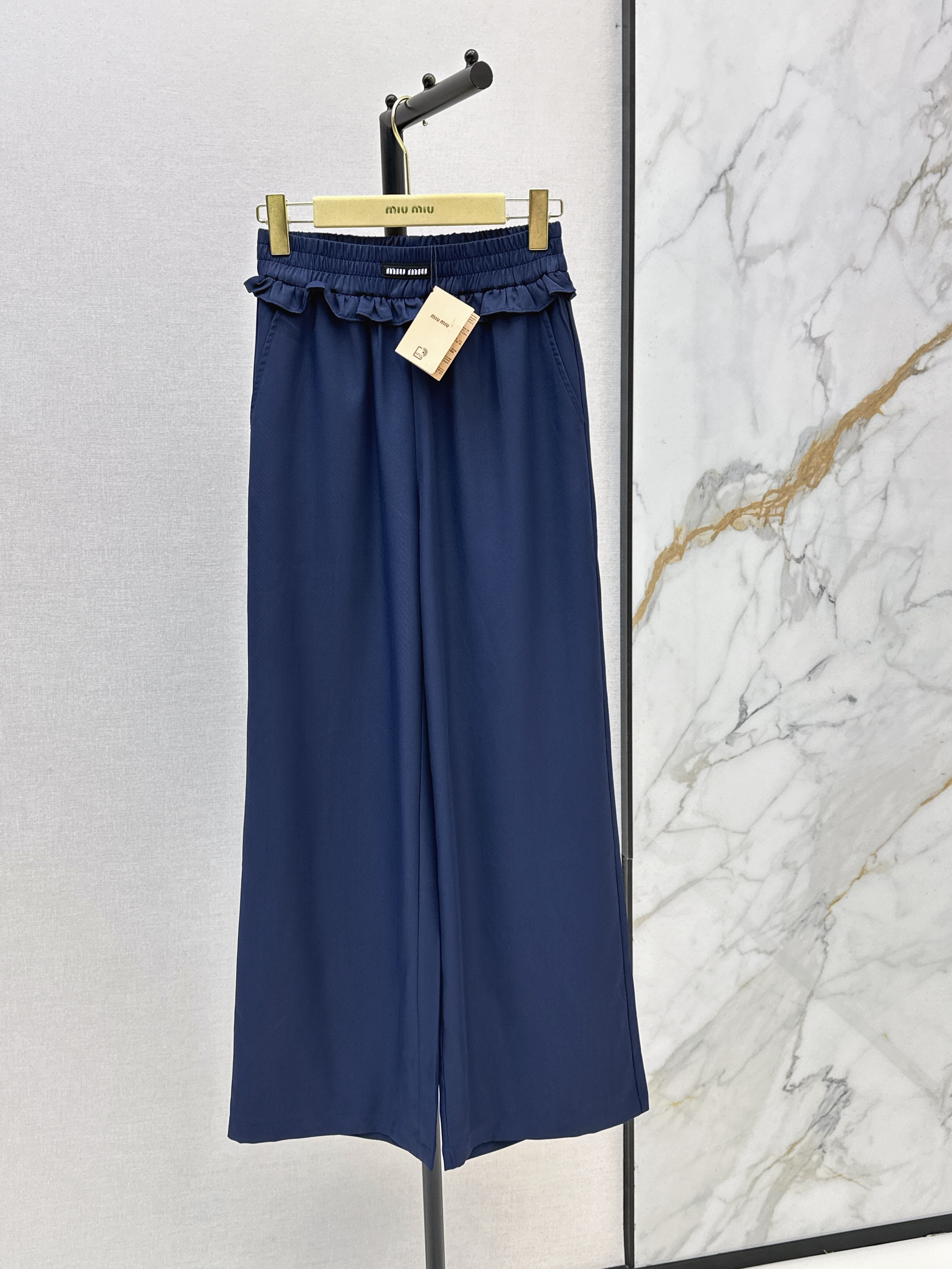 Miu 26SS Elastic-Waist Wide-Leg Pants