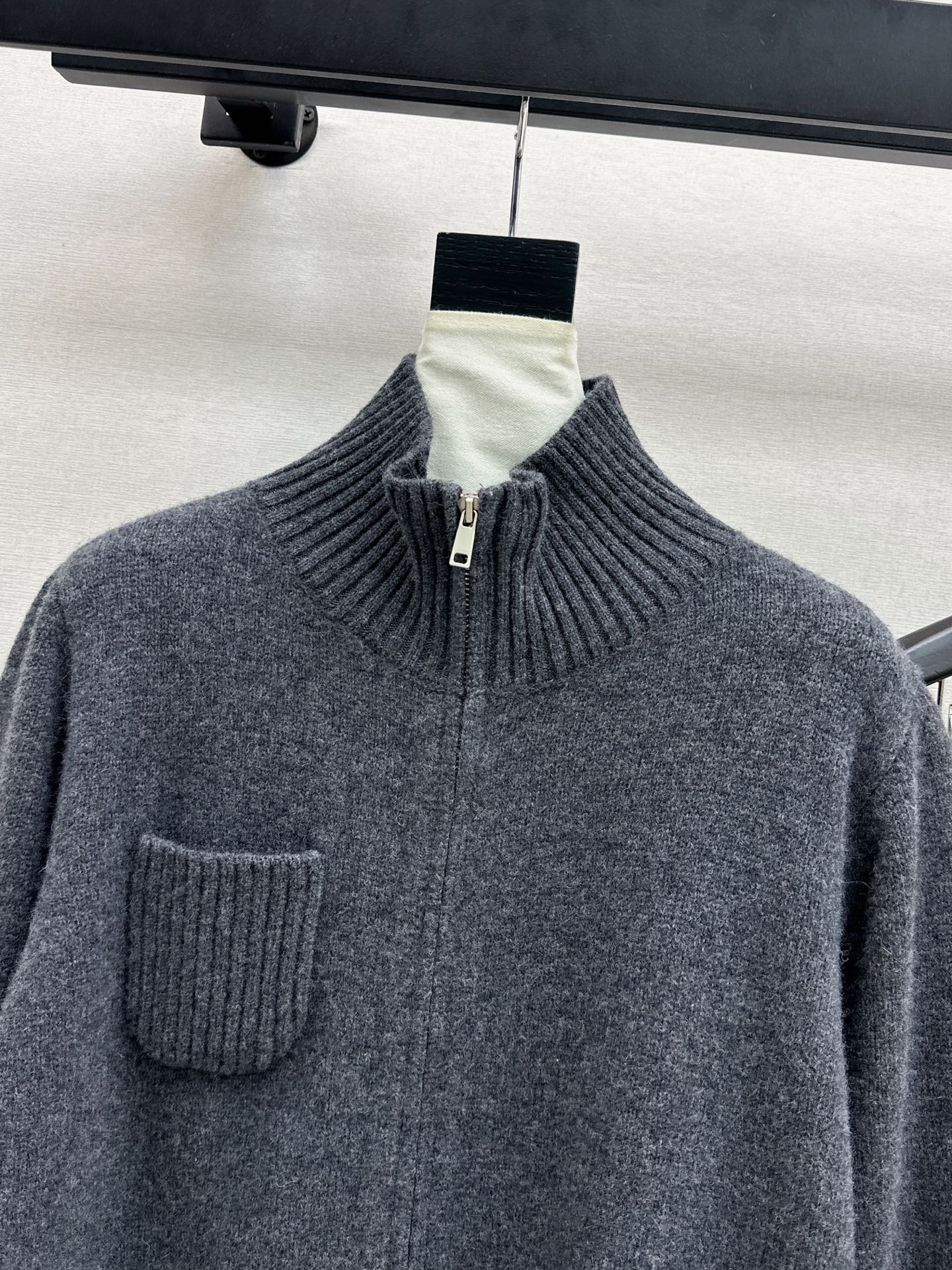 Brun 25fw zipper sweater+straight pant outfit sets