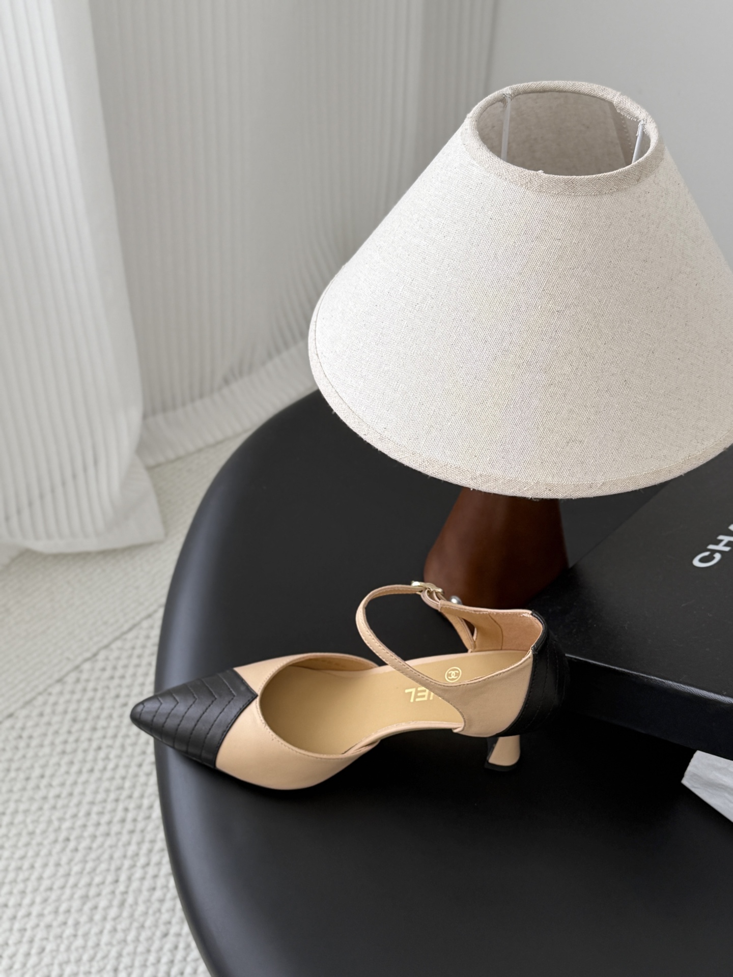 Chan 26P kitten heel sandals