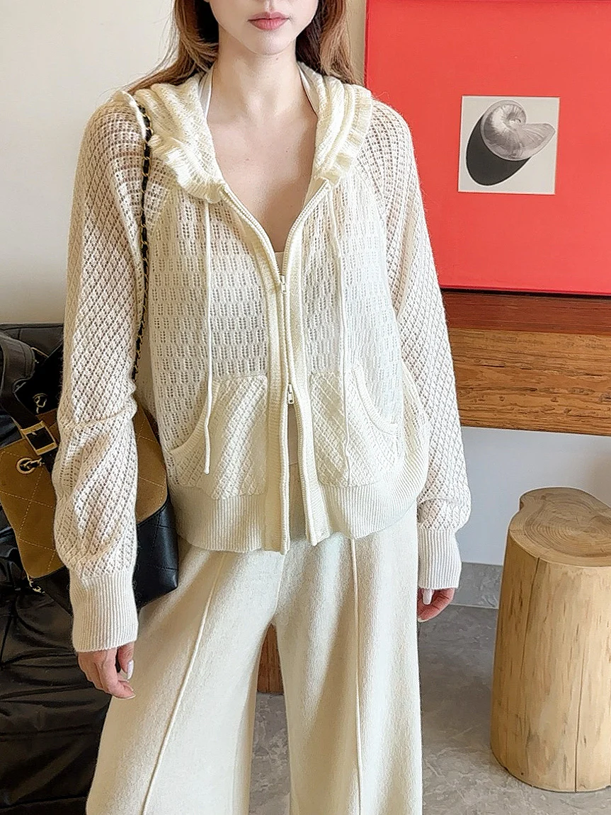 CD 25fw hooded knit cardigan