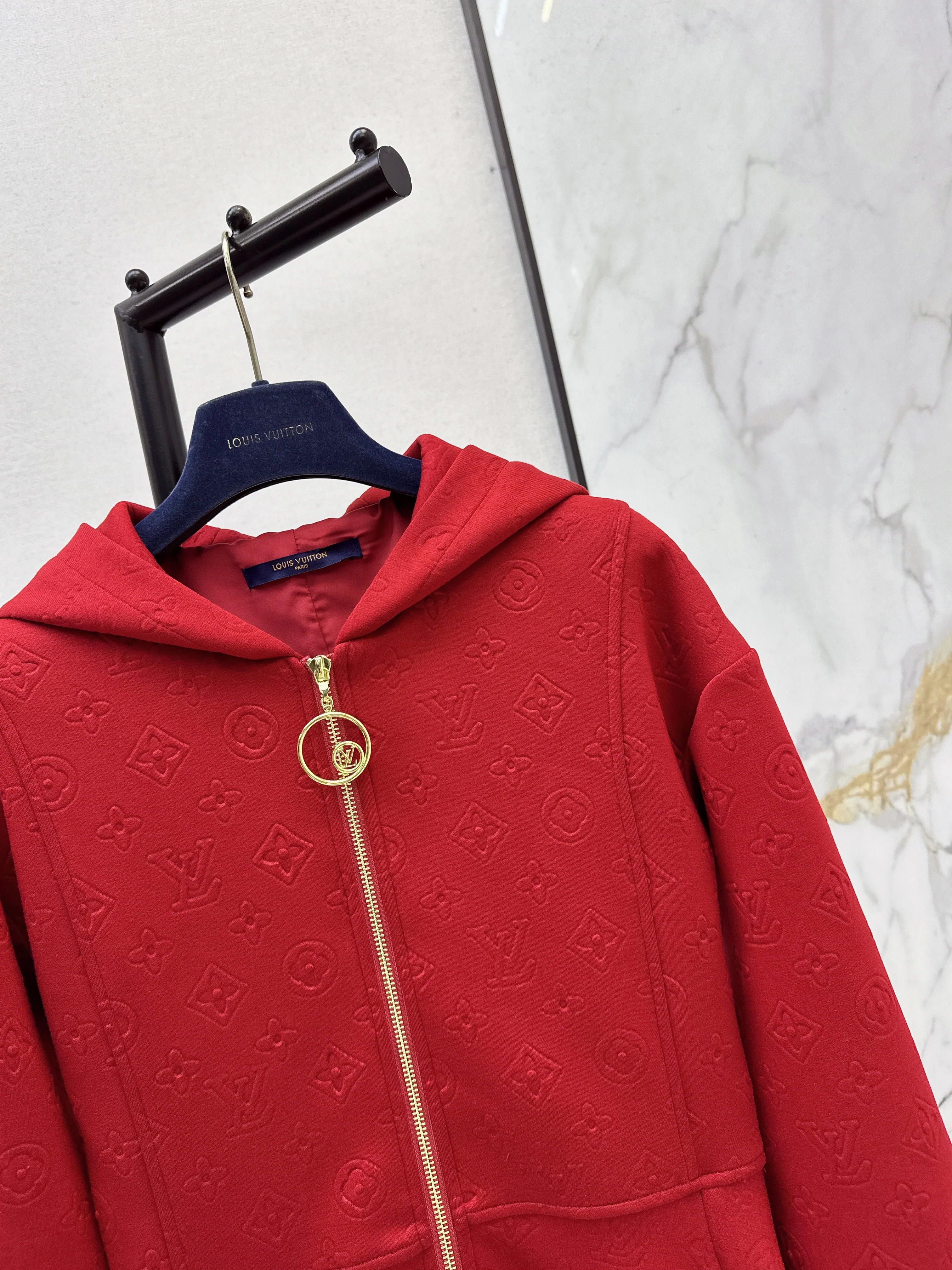 Louis 26ss hooded zip-up sweatshirt dress