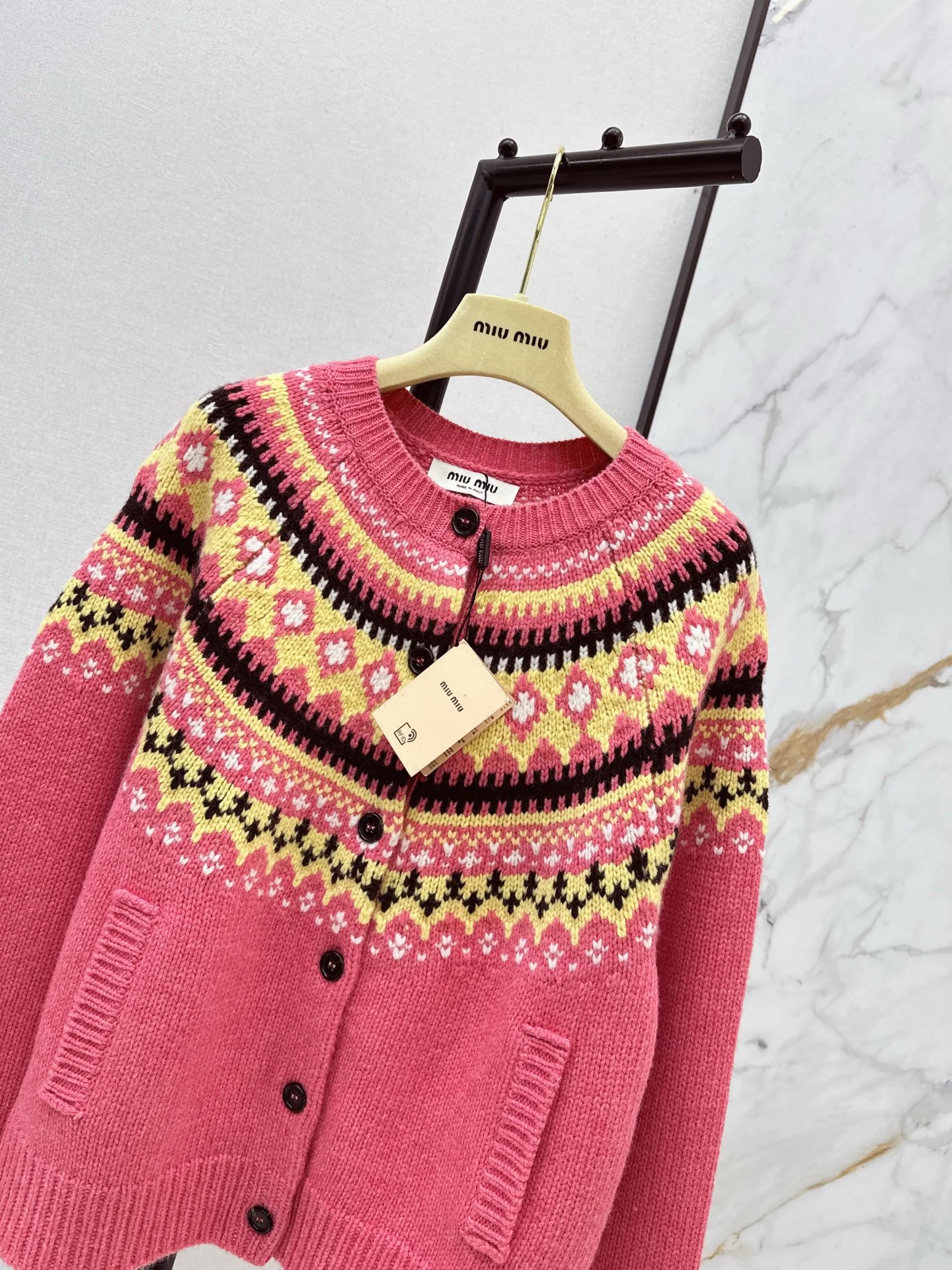 Miu 25fw jacquard cardigan