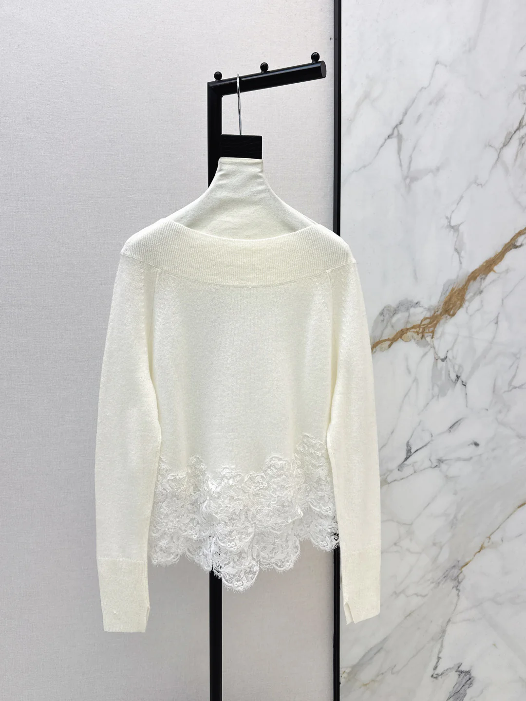ES 26ss embroidery lace sweater