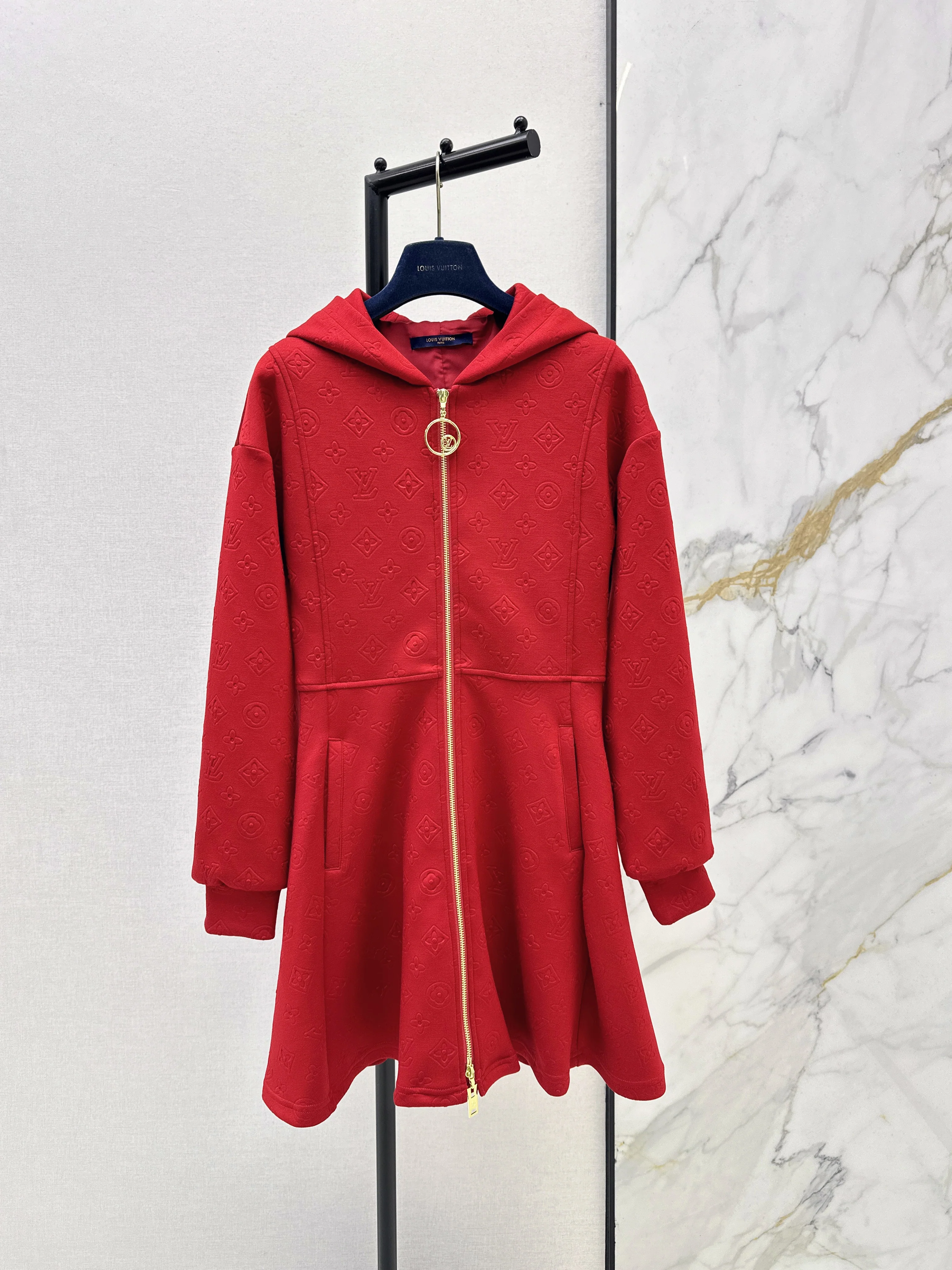 Louis 26ss hooded zip-up sweatshirt dress