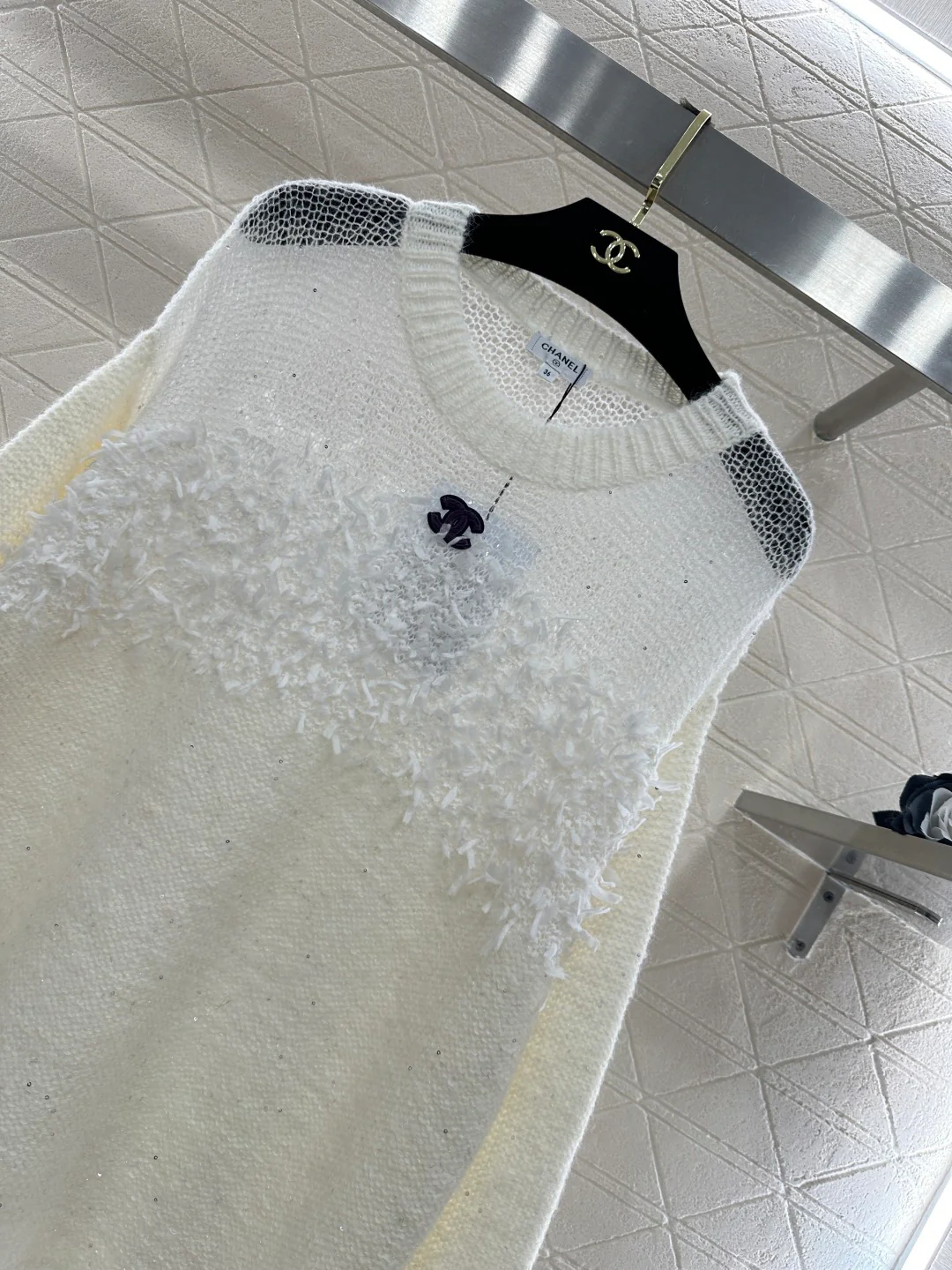 Chan 26ss hollow contract sweater