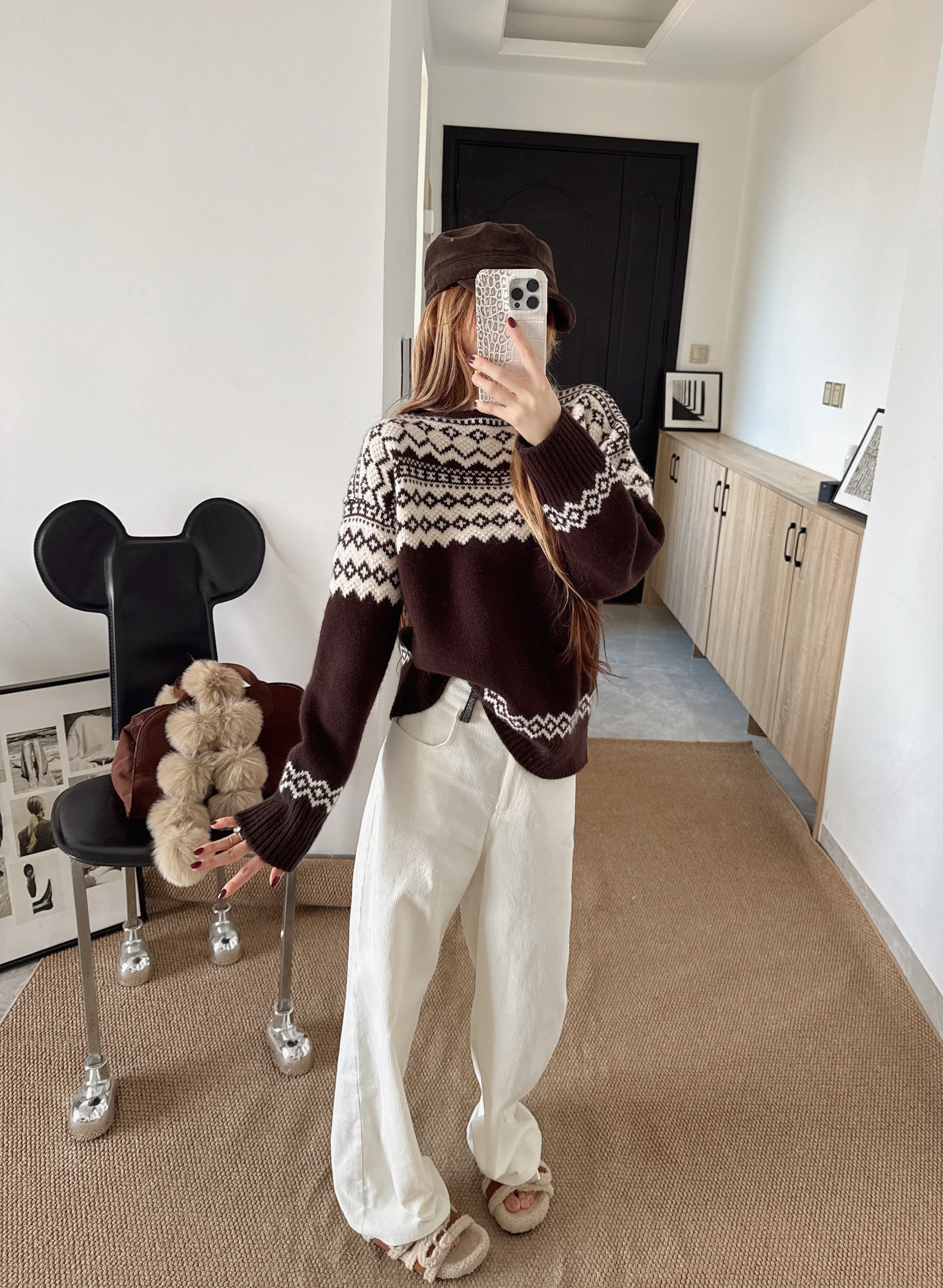 Ralp 26ss fair isle knit sweater