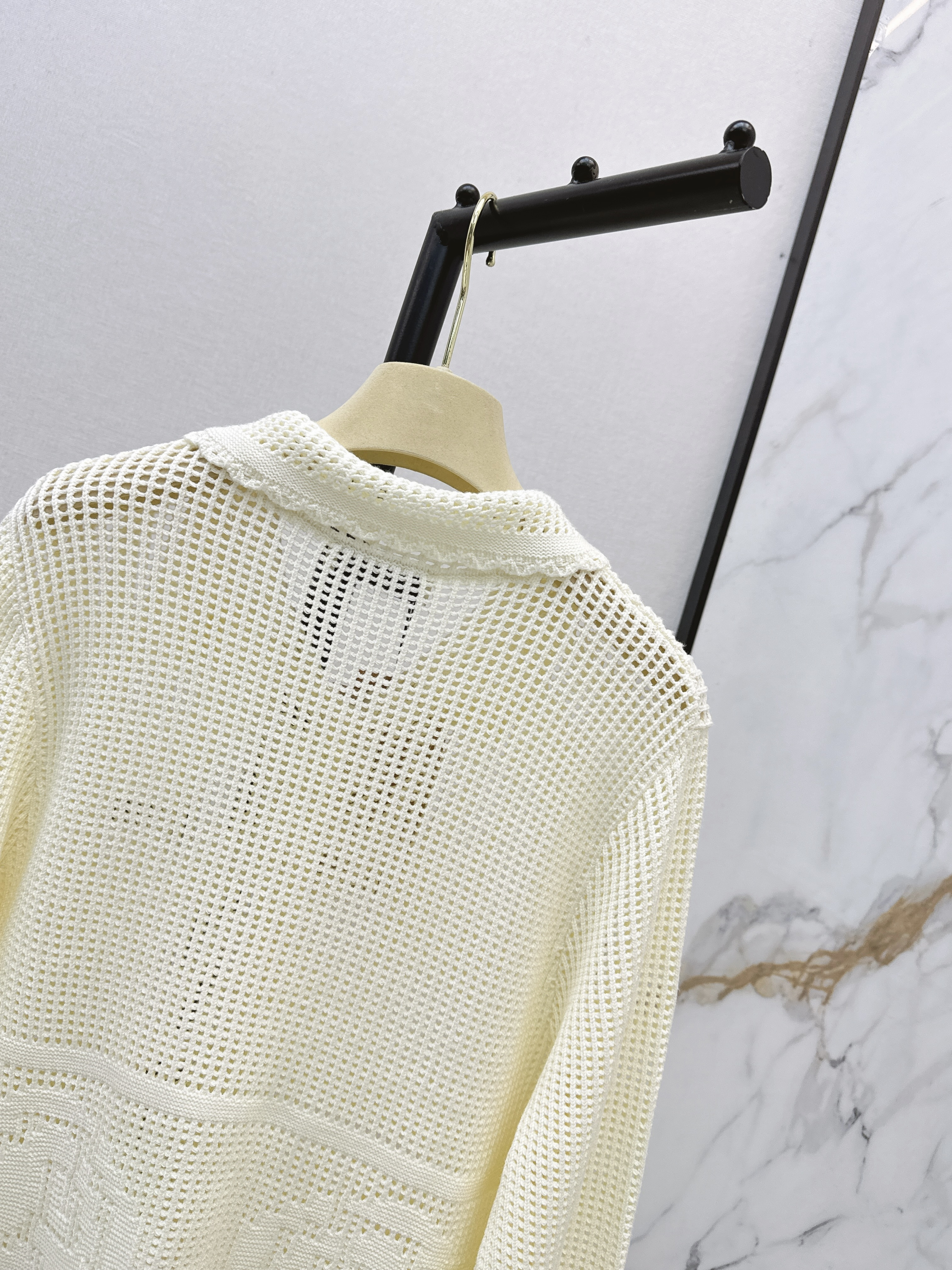Miu 26ss hollow knit cardigan