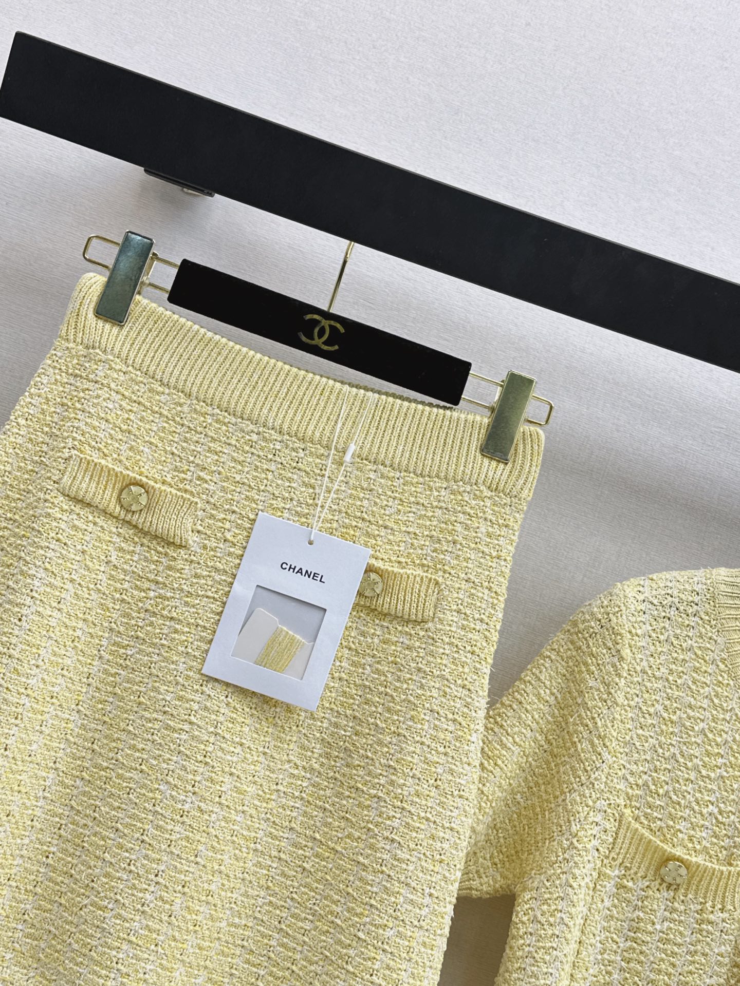 Chan 26ss knit cardigan skirt sets