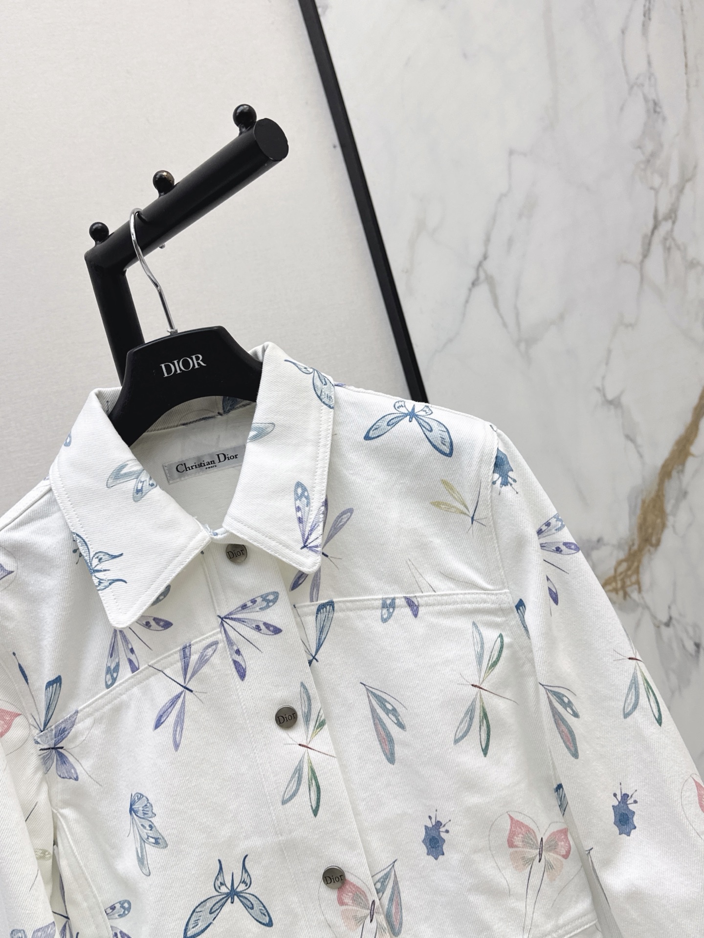 CD 26ss print floarl denim jacket